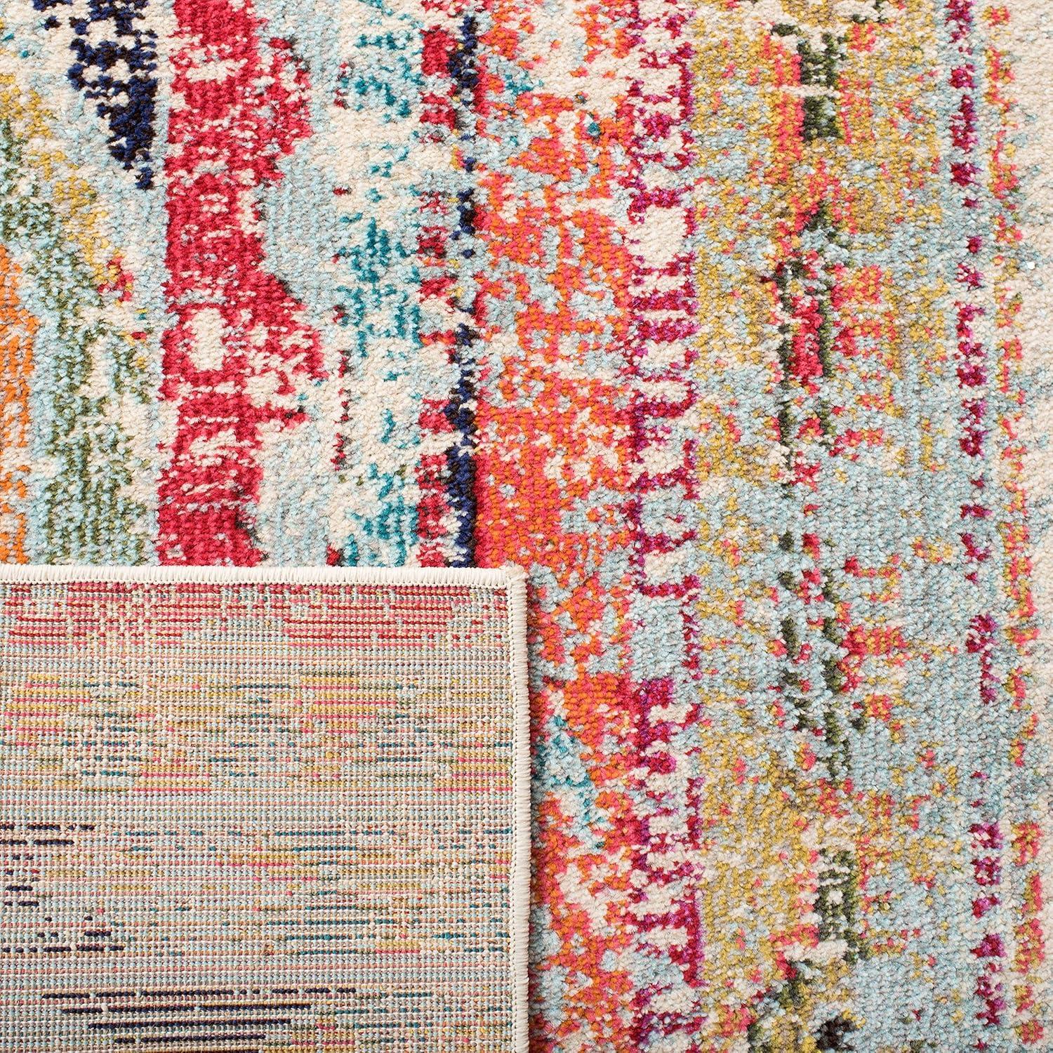 Madison MAD422 Power Loomed Indoor Accent Rug - Blue/Orange - 2'x4' - Safavieh