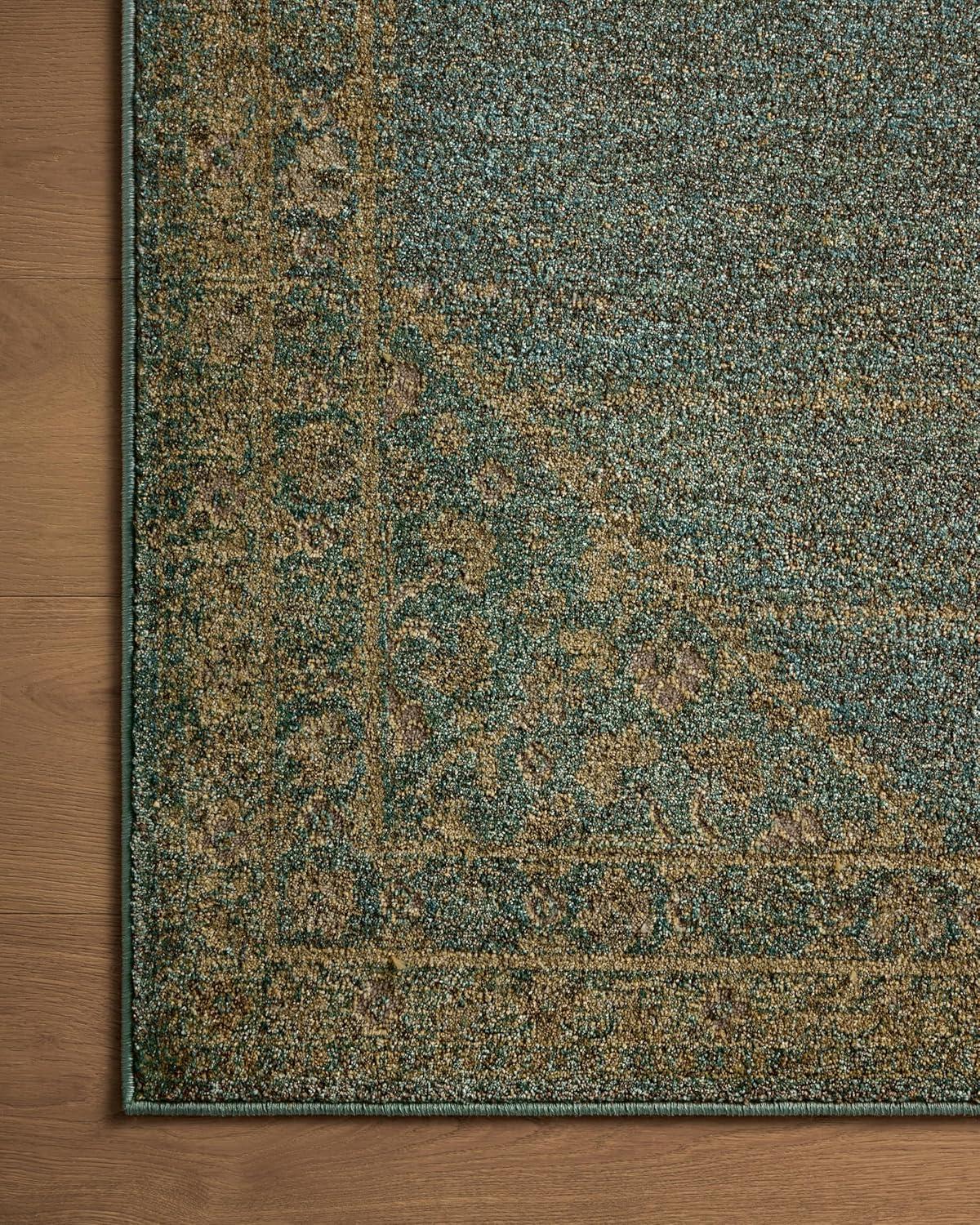 Mona I Rug by Magnolia Home by Joanna Gaines x Loloi - Aqua and Wheat / 8'10" x 12'