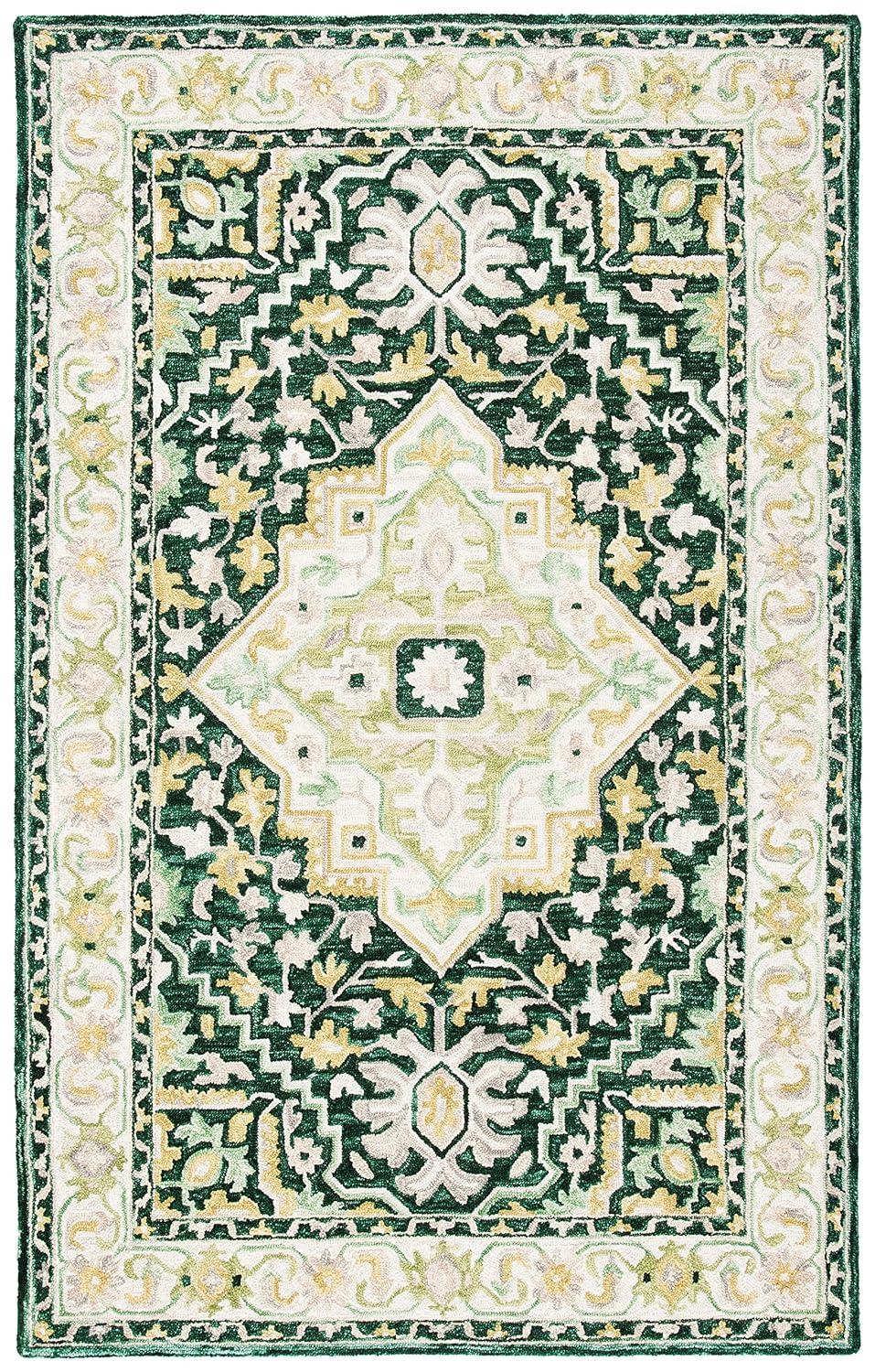 Aspen APN705 Hand Tufted Area Rug - Green/Ivory - 5'x8' - Safavieh.