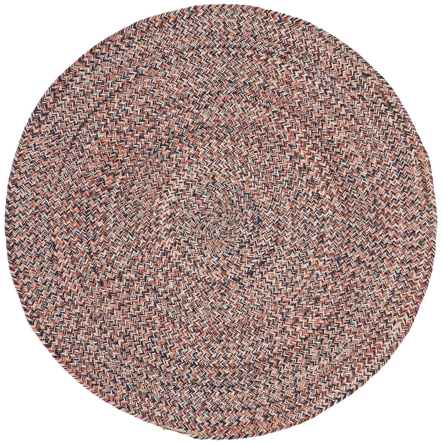 Braided BRD701 Hand Woven Area Rug - Terracotta/Ivory - 6' Round - Safavieh.