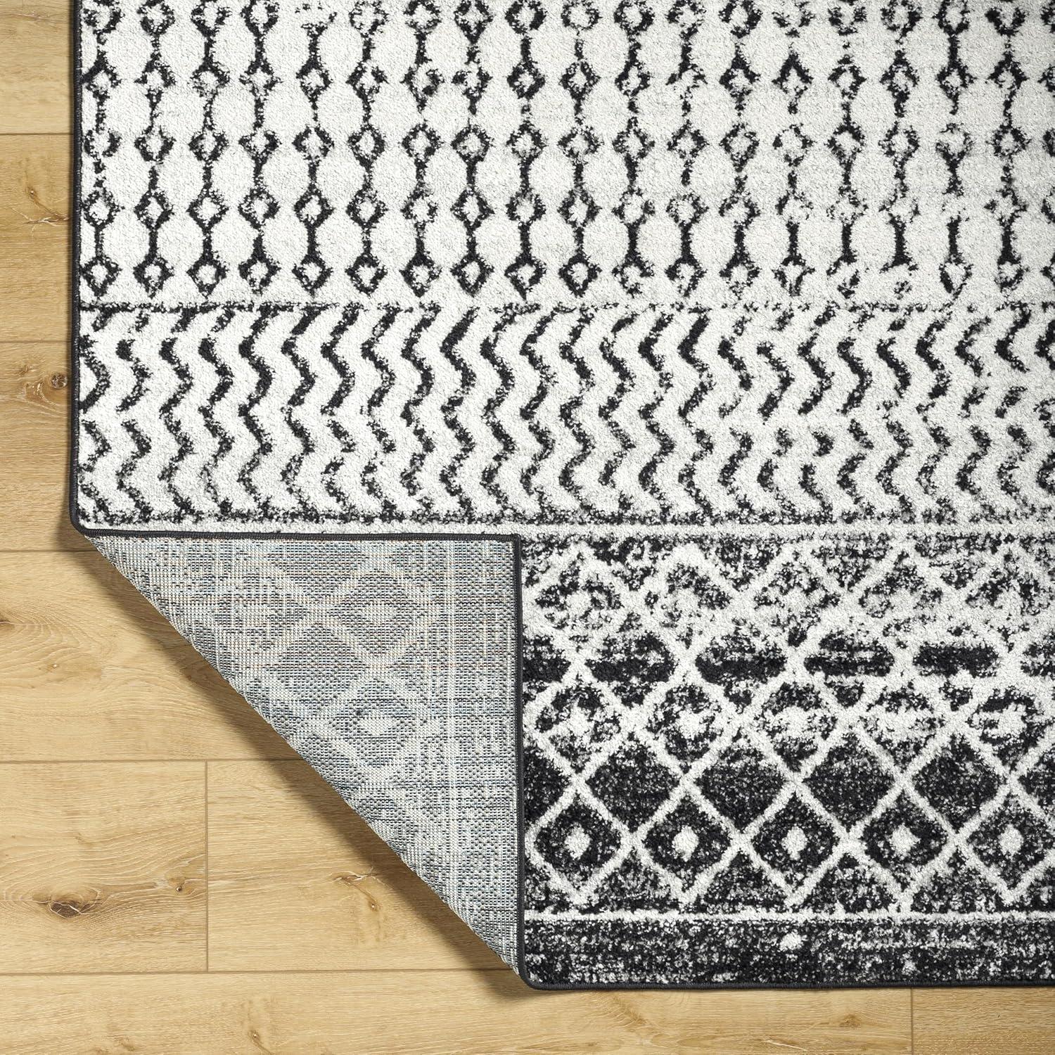 Livabliss Elaziz Boho Moroccan Area Rug,7'10" x 11',Black