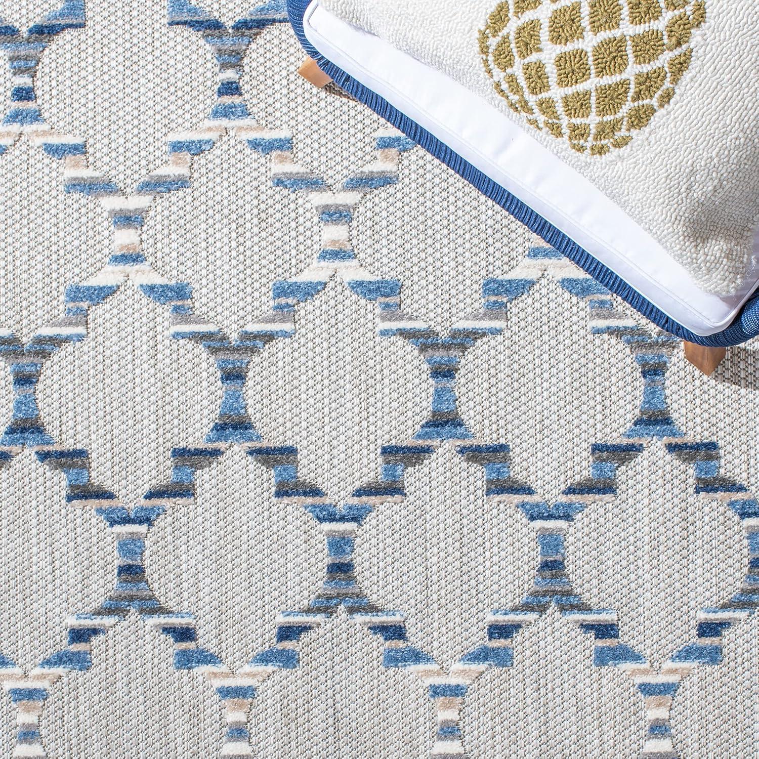 Cabana CBN333 Loomed Indoor Area Rug - Grey/Blue - 9'x12' - Safavieh