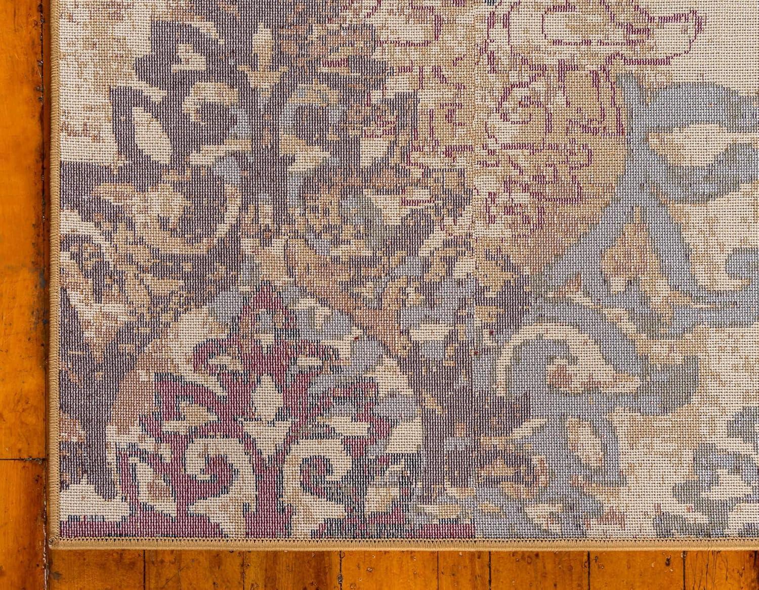 Unique Loom Barista Collection Area Rug - Congencis (5' 1" x 8' Rectangle Beige/Blue)