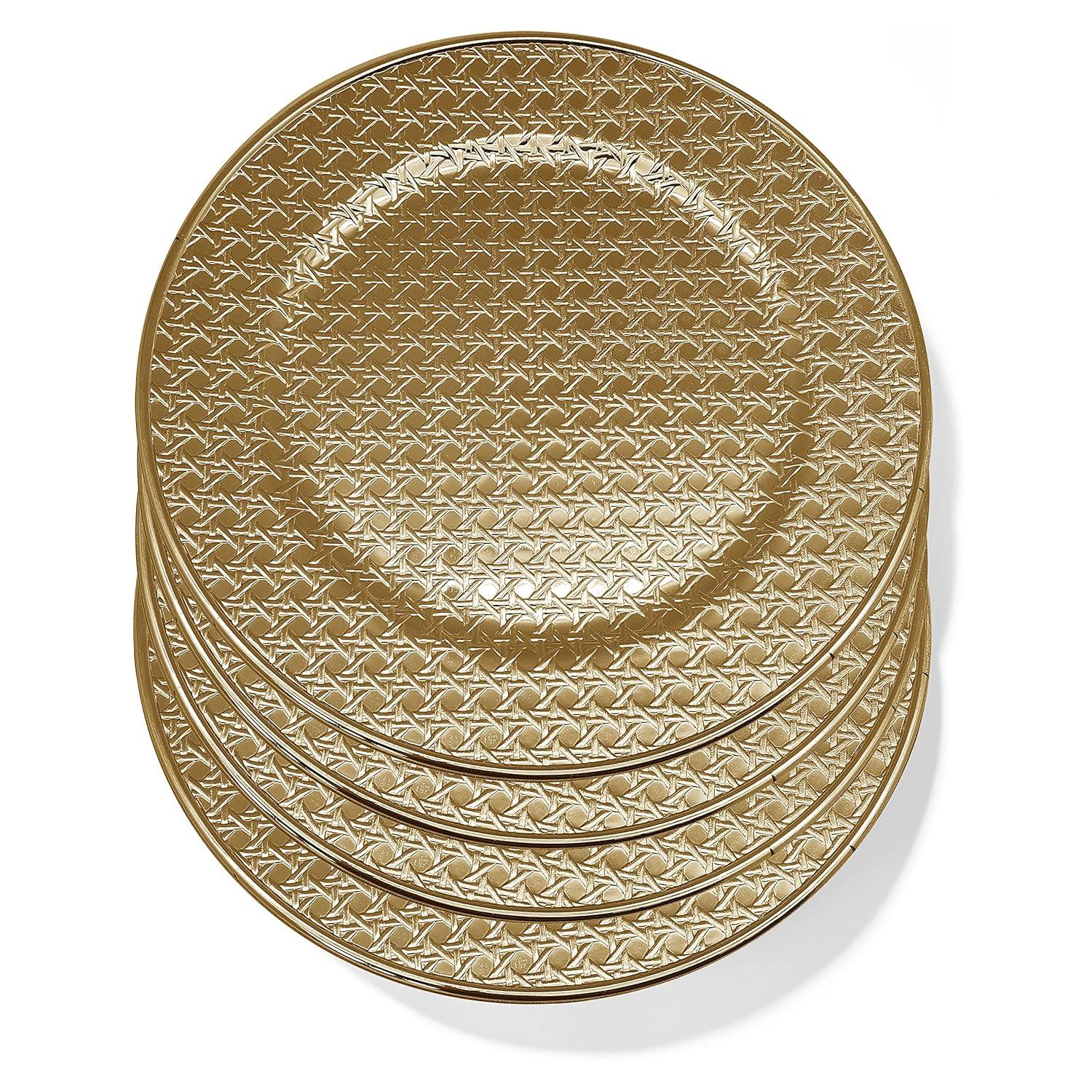 American Atelier Charger Plate Large 13” Decorative Premium Polymer Service Plate for Home & Professional Fine Dining Perfect for Upscale Events, Dinner Parties, Weddings, Banquets, Catering, Set of 4