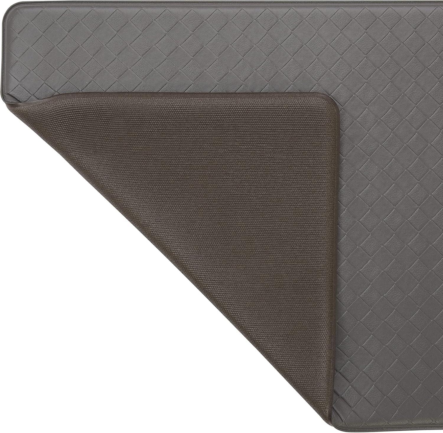 Anti-Fatigue Kitchen Mat, Charcoal, Playa Basketweave by Chef Gear, 17.5 in. x 60 in.