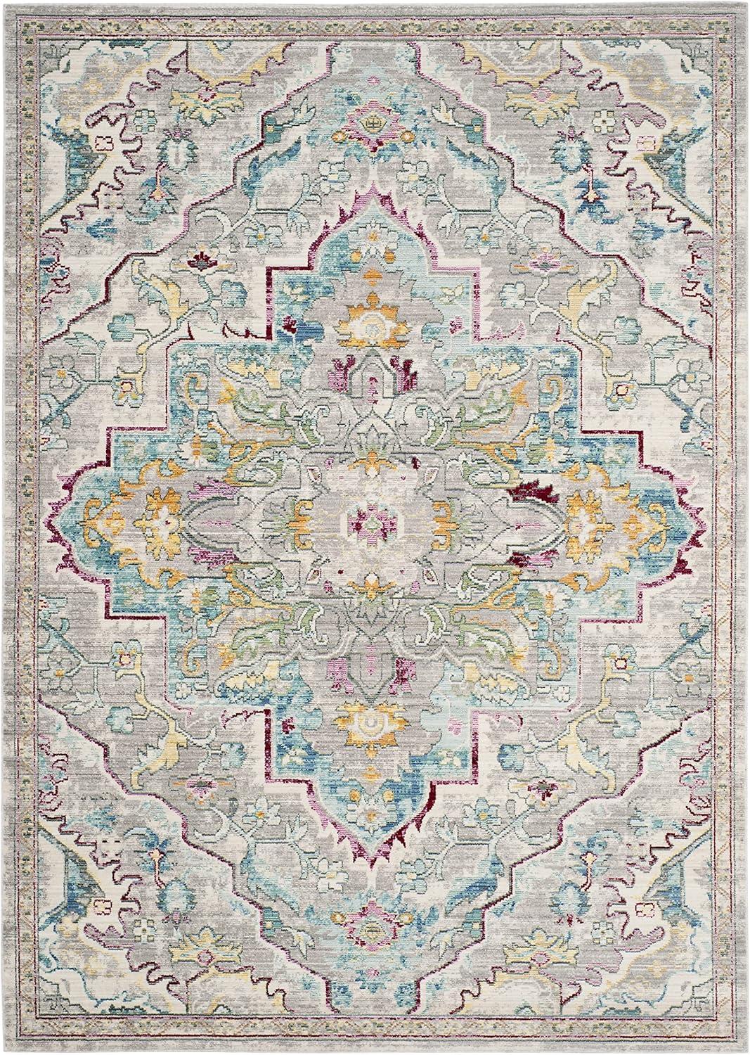 Mystique MYS921 Power Loomed Indoor Area Rug - Grey/Light Blue - 5'x8' - Safavieh.