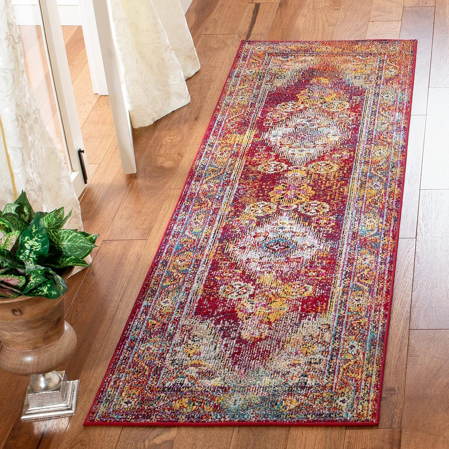 Crystal CRS507 Power Loomed Area Rug - Light Blue/Orange - 8'x10' - Safavieh.