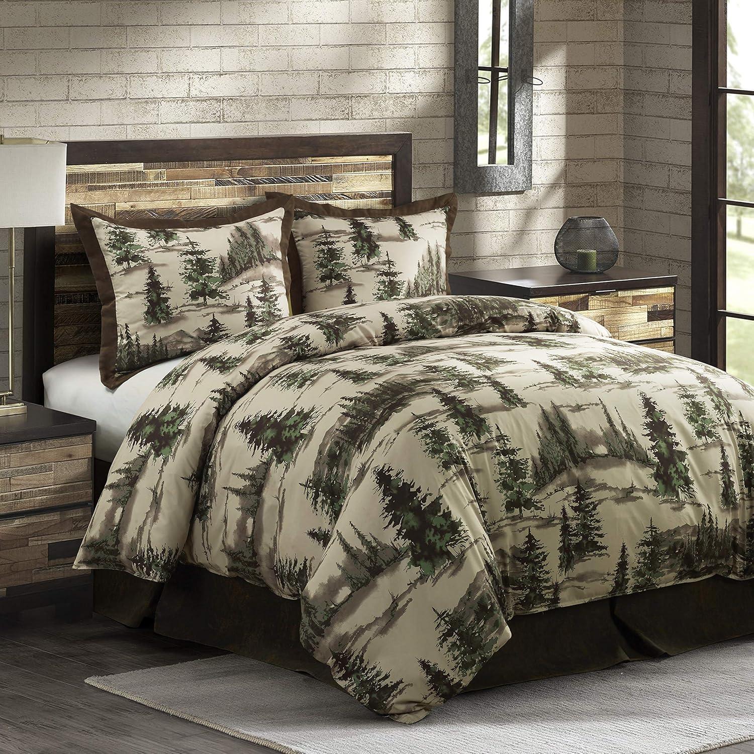 King Organic Cotton Gray Forest Comforter Set