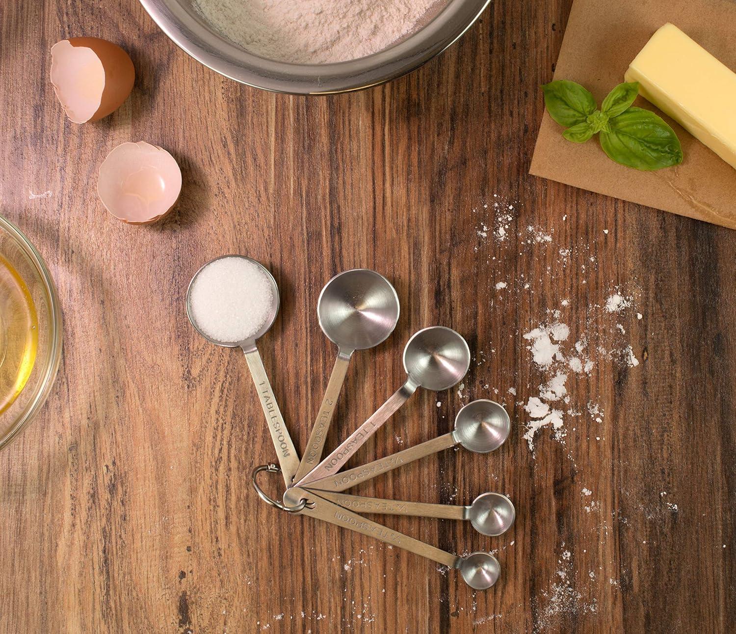 Mrs. Anderson’s Baking Measuring Spoons, Heavyweight 18/8 Stainless steel, Set of 6 Spoons