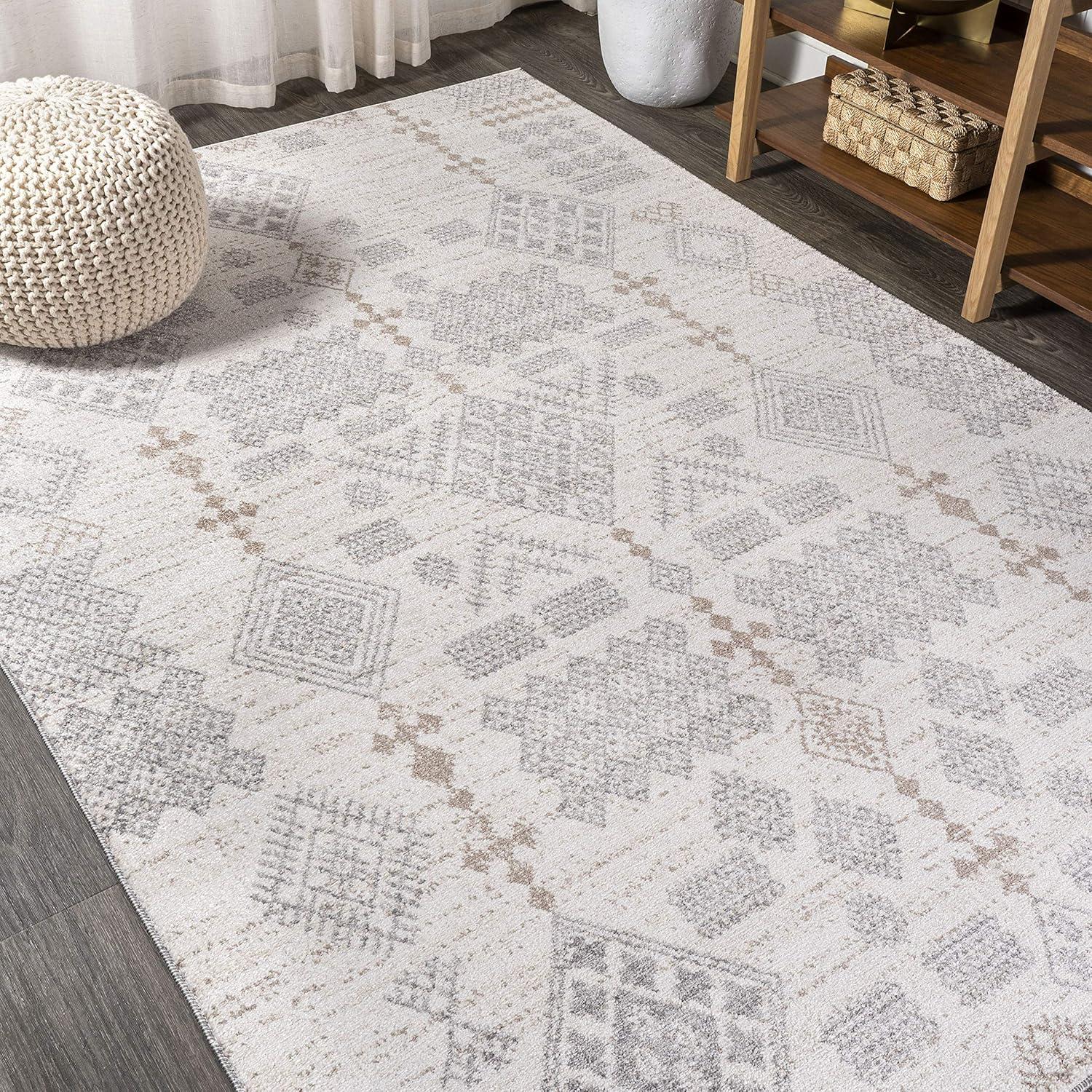 Bhalil Berber Diamond Geometric Area Rug  - JONATHAN Y