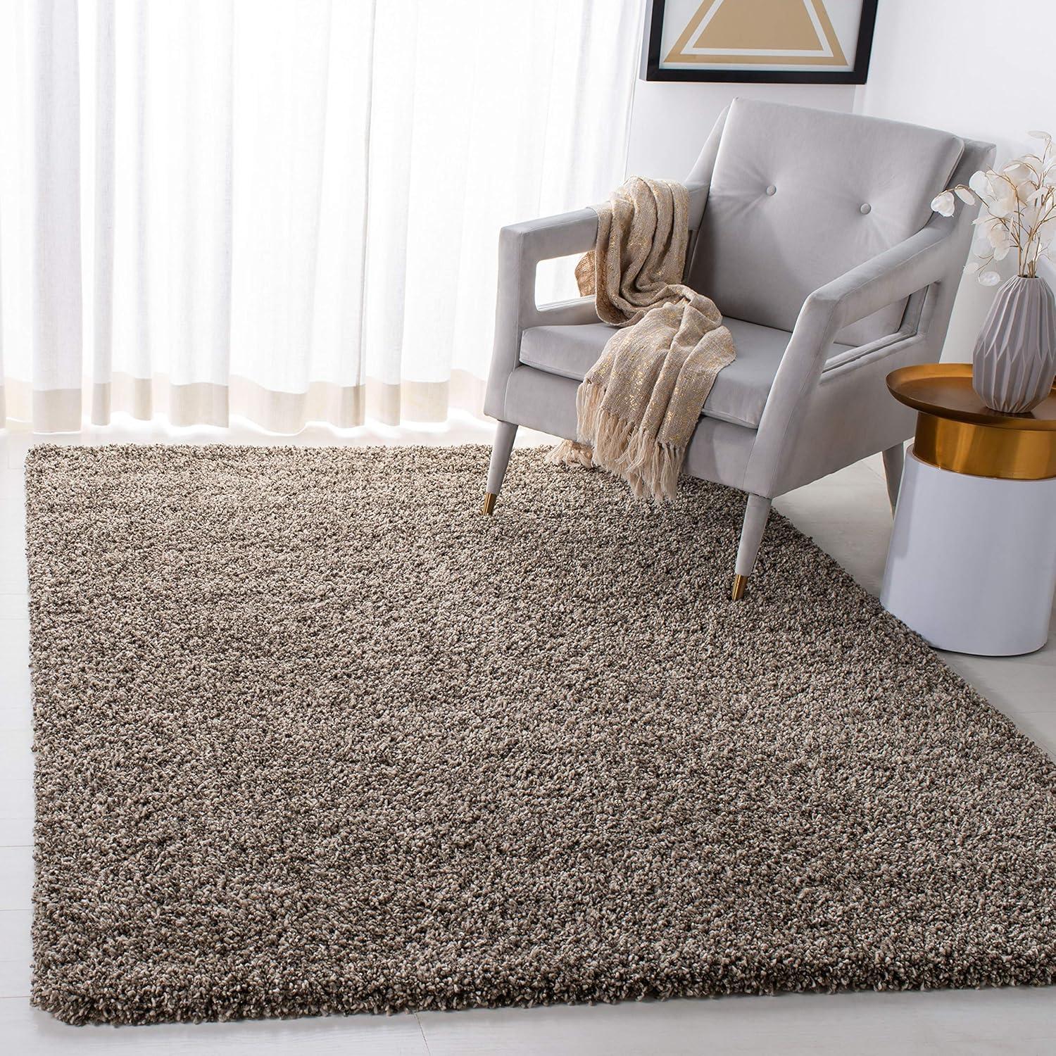 SAFAVIEH Evolution Rothesay Solid Shag Area Rug, Brown, 4' x 6'