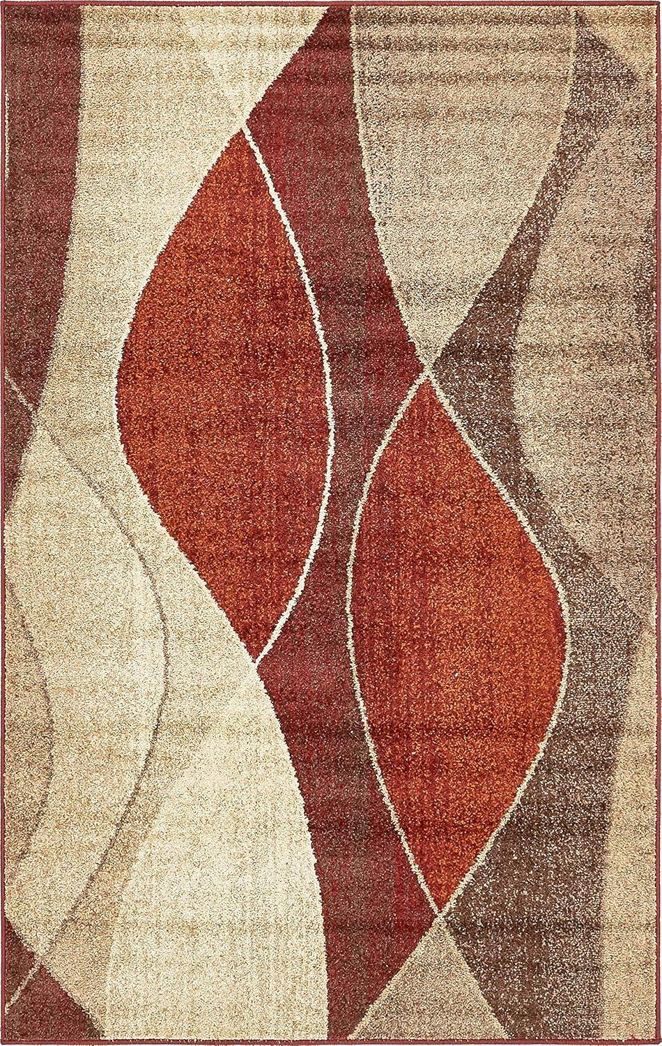 Unique Loom Autumn Collection Area Rug - Plantation (5' 3" x 8' Rectangle Multi/Beige)