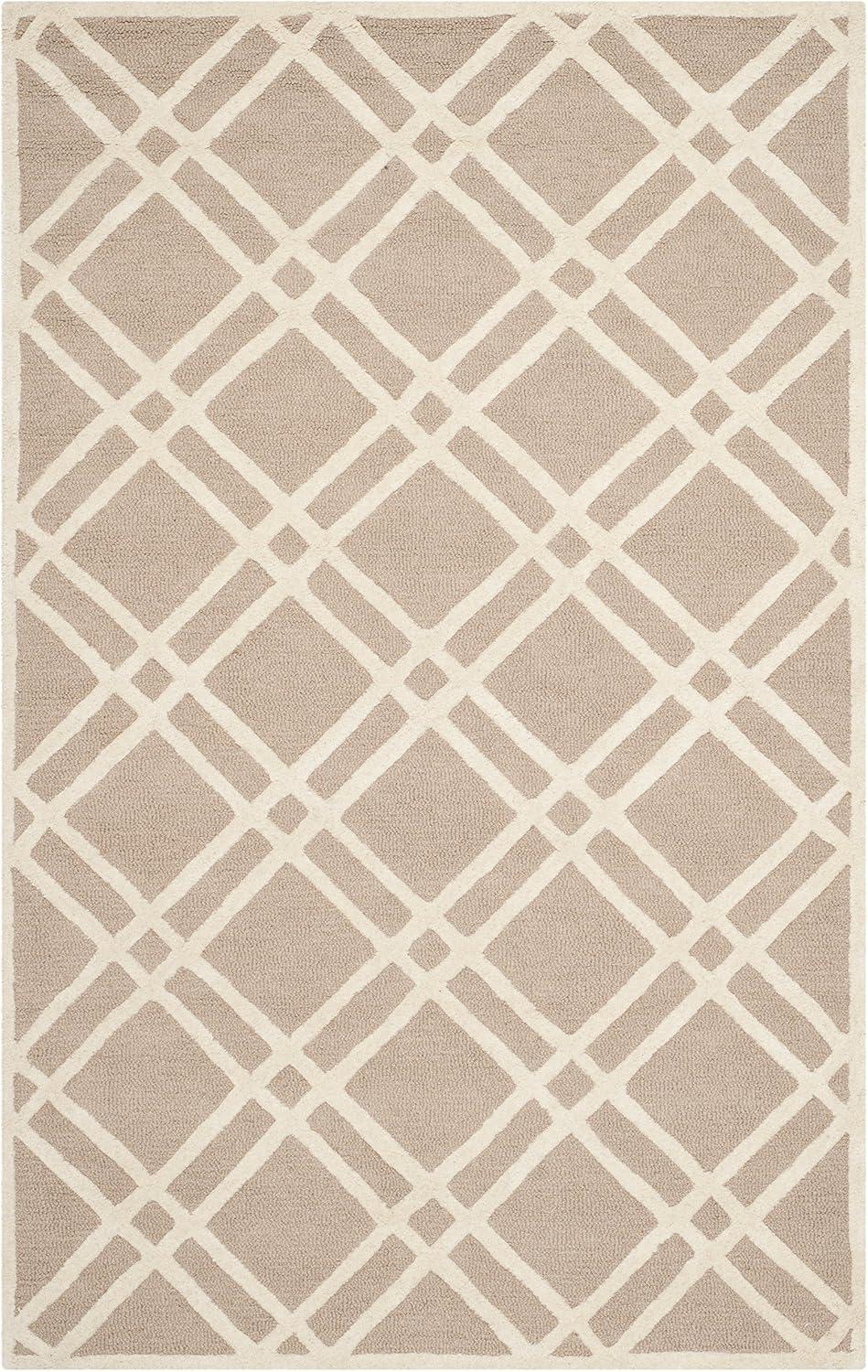 SAFAVIEH Cambridge Judy Geometric Wool Area Rug, Beige/Ivory, 5' x 8'