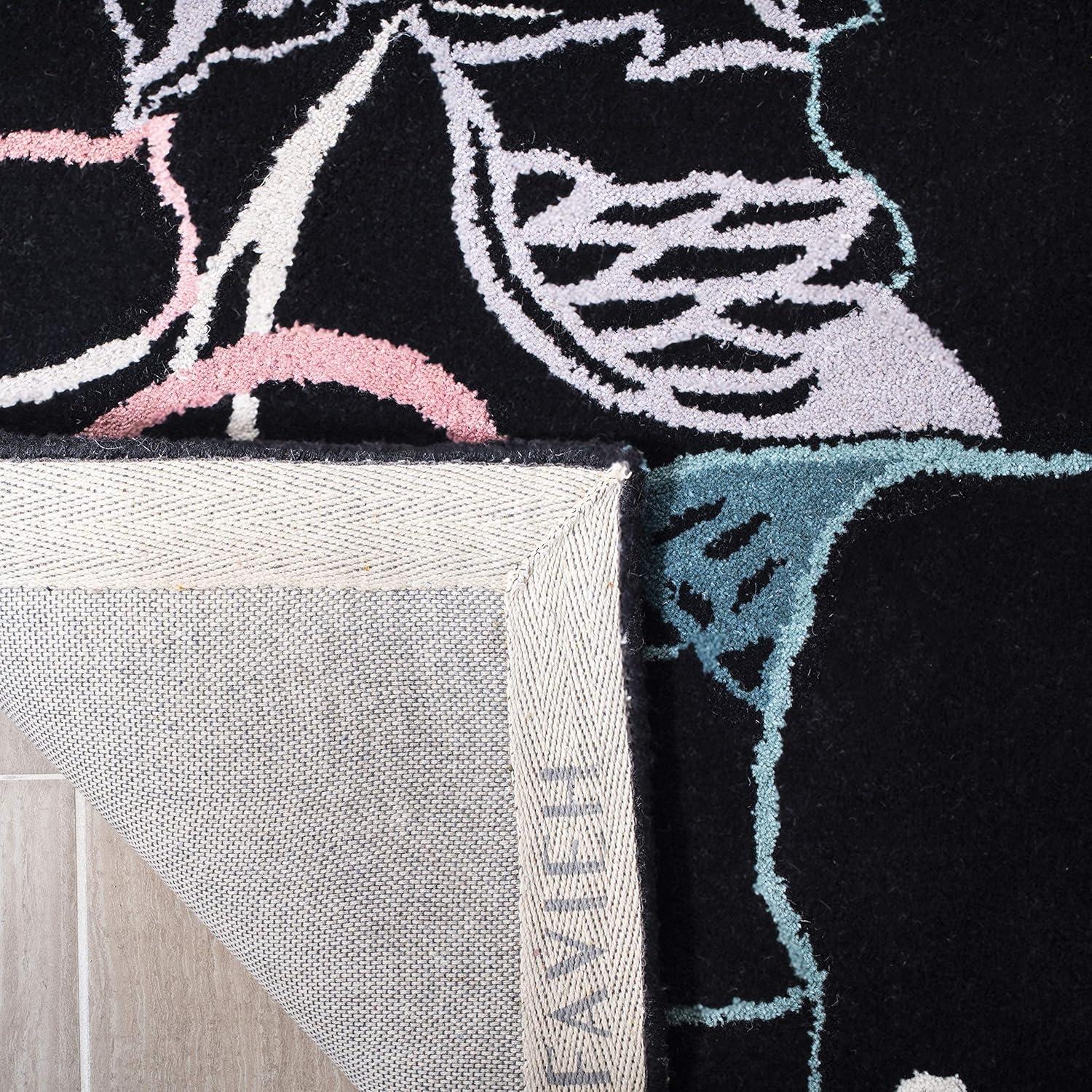 Wyndham WYD378 Hand Tufted Indoor Area Rug - Black/Multi - 7'x7' - Safavieh.
