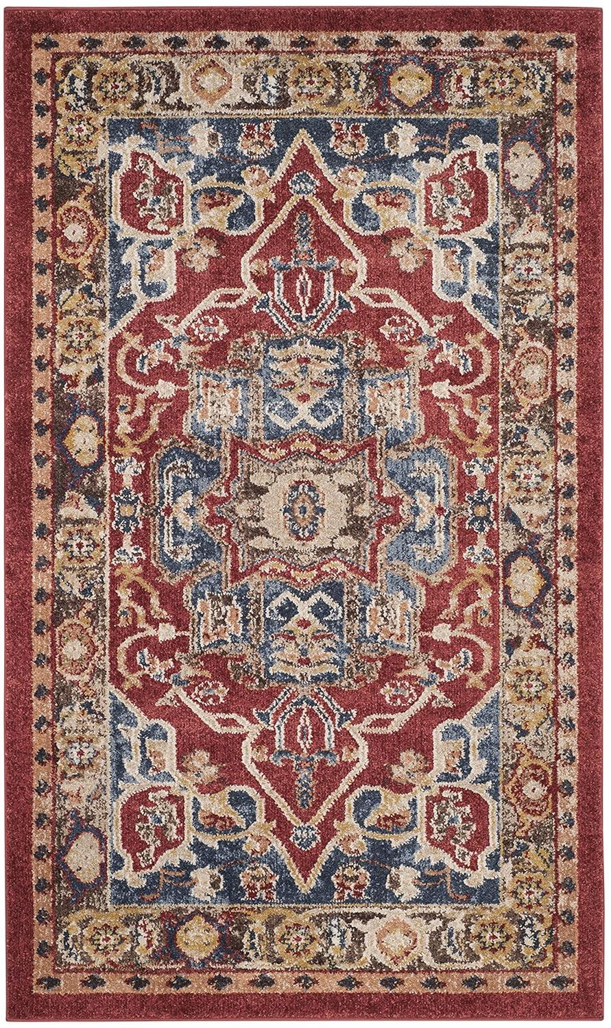 SAFAVIEH Bijar Jules Oriental Area Rug, Red/Royal, 4' x 6'