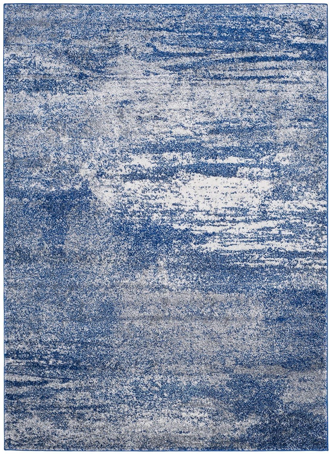 Evoke EVK272 Power Loomed Indoor Area Rug - Navy/Ivory - 6'7"x9' - Safavieh