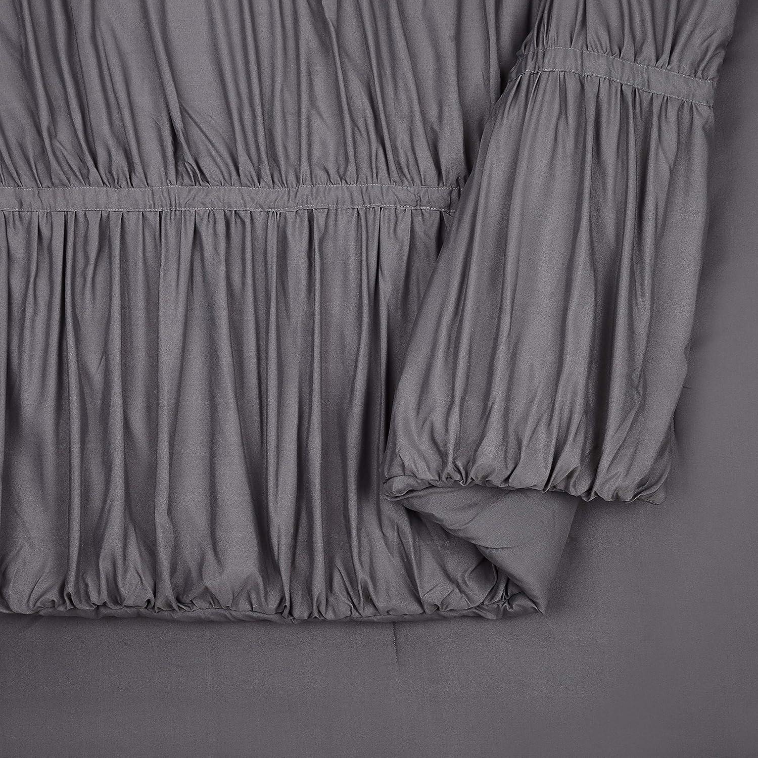 Modern Heirloom Emily Texture T/TXL Emily Texture Comforter Set Dark Gray: Polyester, Machine Washable, Includes Sham