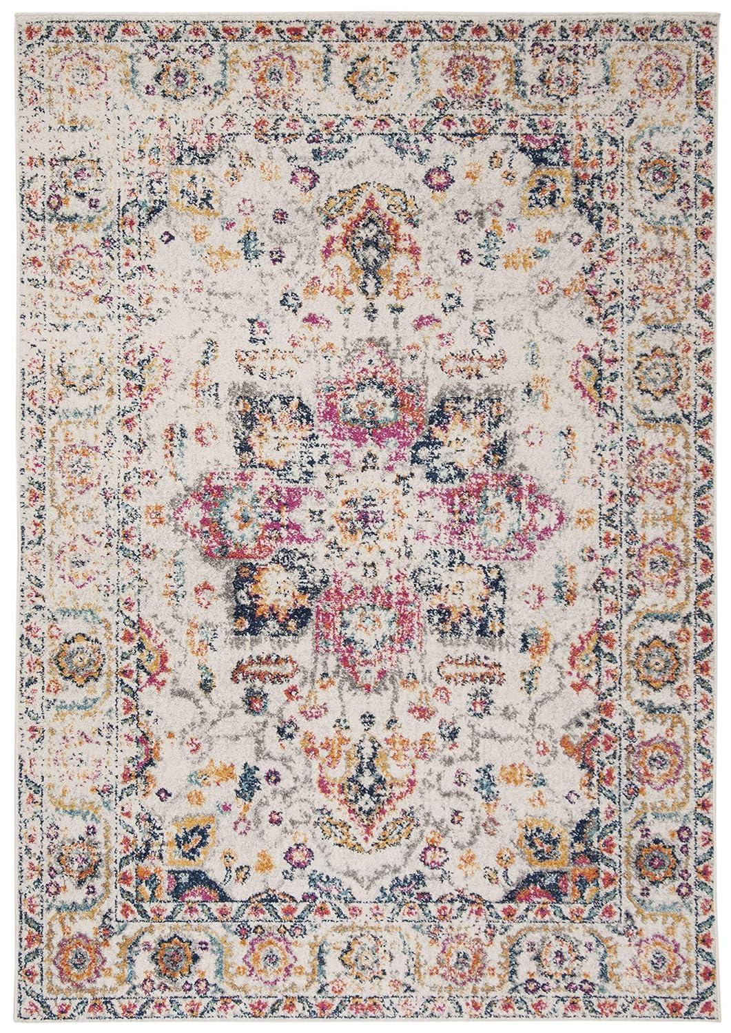 SAFAVIEH Madison Katina Traditional Area Rug, Fuchsia/Ivory, 11' x 15'