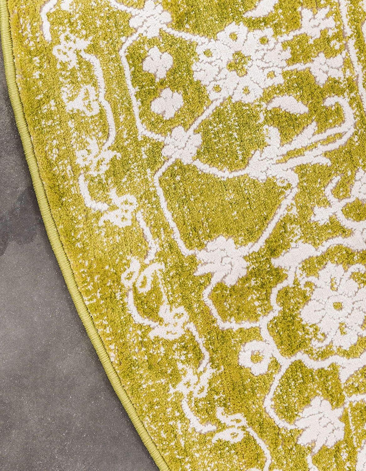 Unique Loom New Classical Collection Area Rug - Olympia (8'  Round Light Green/Ivory)