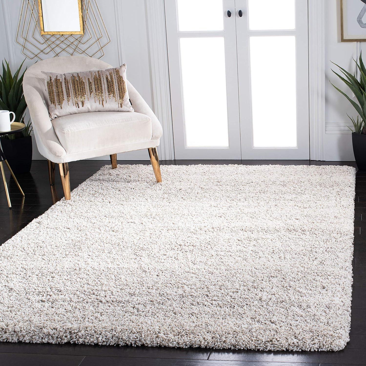 August Shag 900 AUG900 Power Loomed Indoor Area Rug - Ivory - 6'x9' - Safavieh