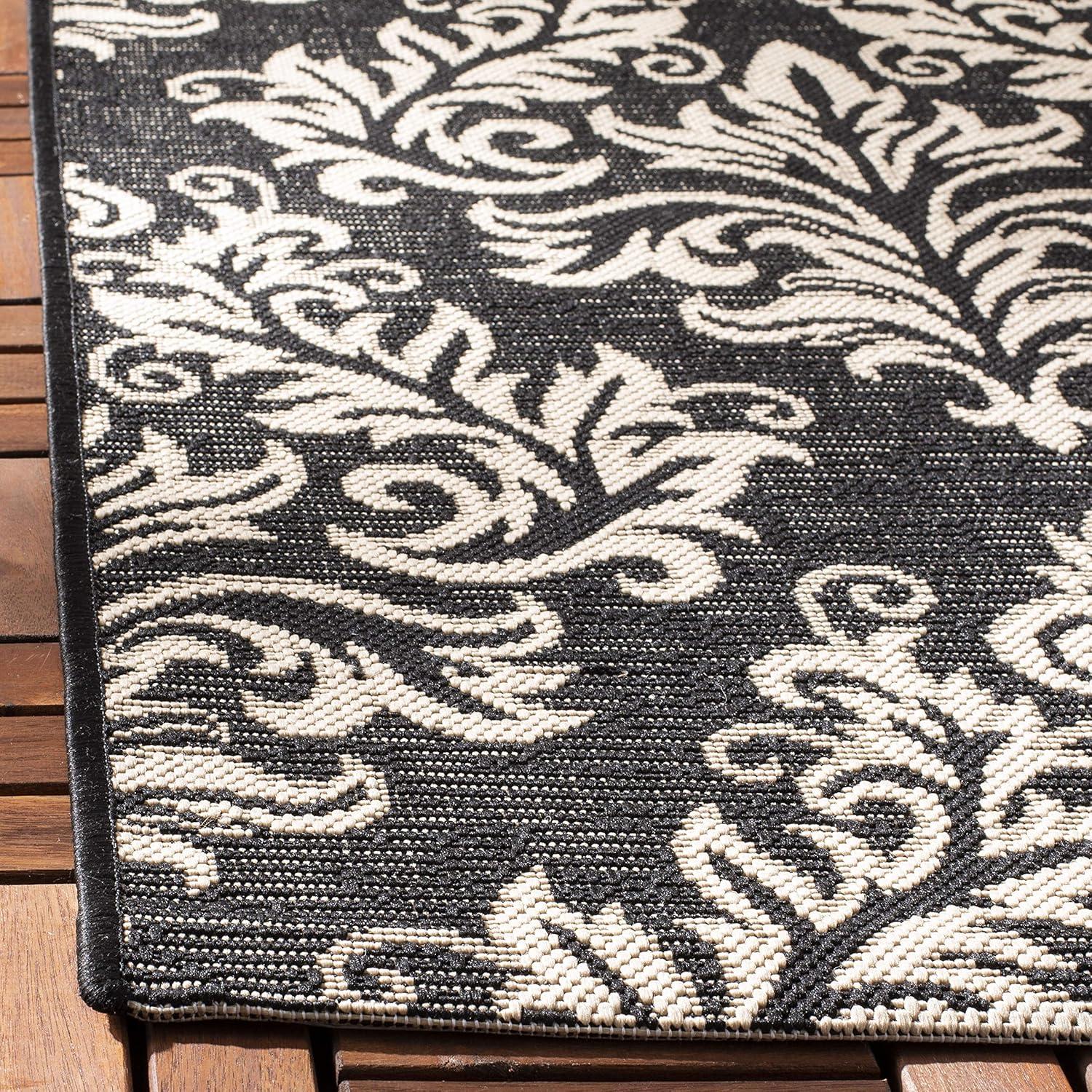 Courtyard CY6930 Power Loomed Indoor/Outdoor Accent Rug - Black/Creme - 2'x3'7" - Safavieh.