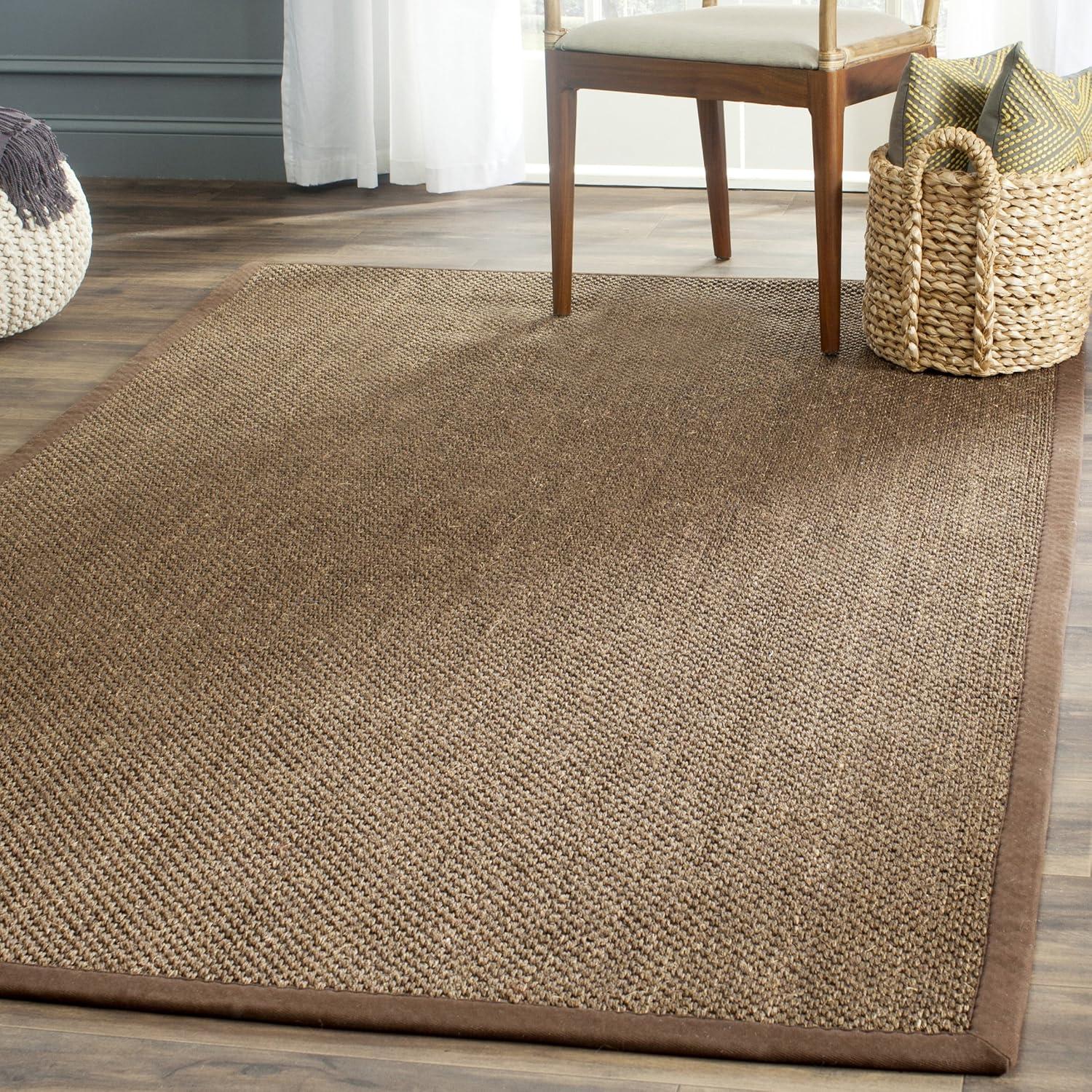 Natural Fiber NF443 Power Loomed Area Rug - Brown/Brown - 6'x6' - Safavieh.