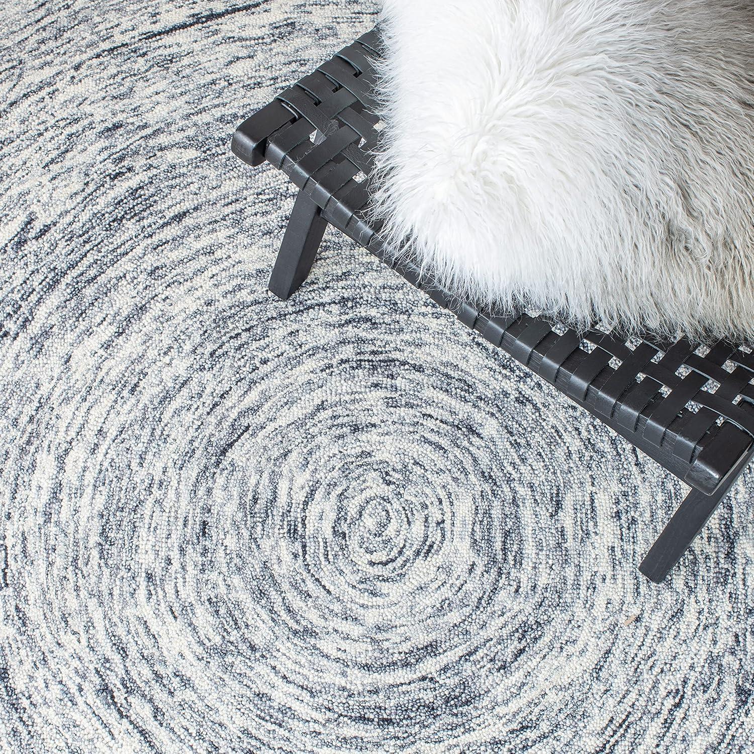 Gray Hand-Tufted Wool 9' x 12' Rectangular Rug