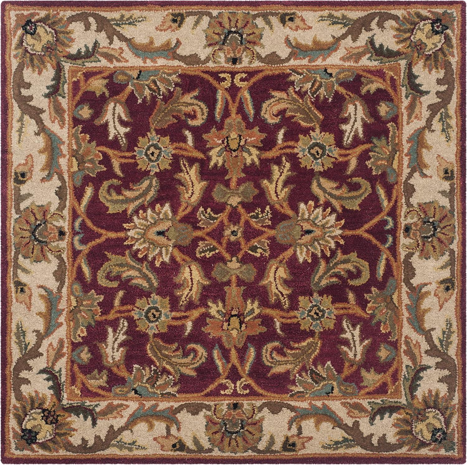 Heritage HG628 Hand Tufted Area Rug - Red/Ivory - 4'x4' - Safavieh.
