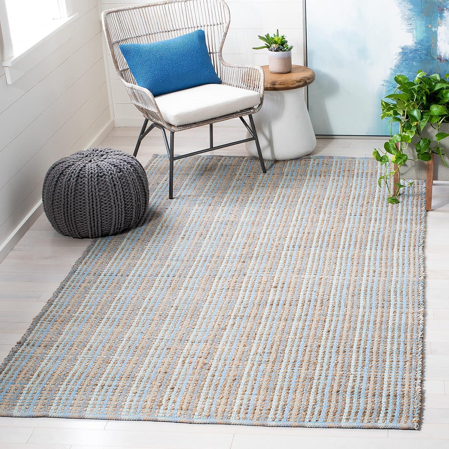 SAFAVIEH Cape Cod Ivana Braided Striped Area Rug, 8' x 10', Green