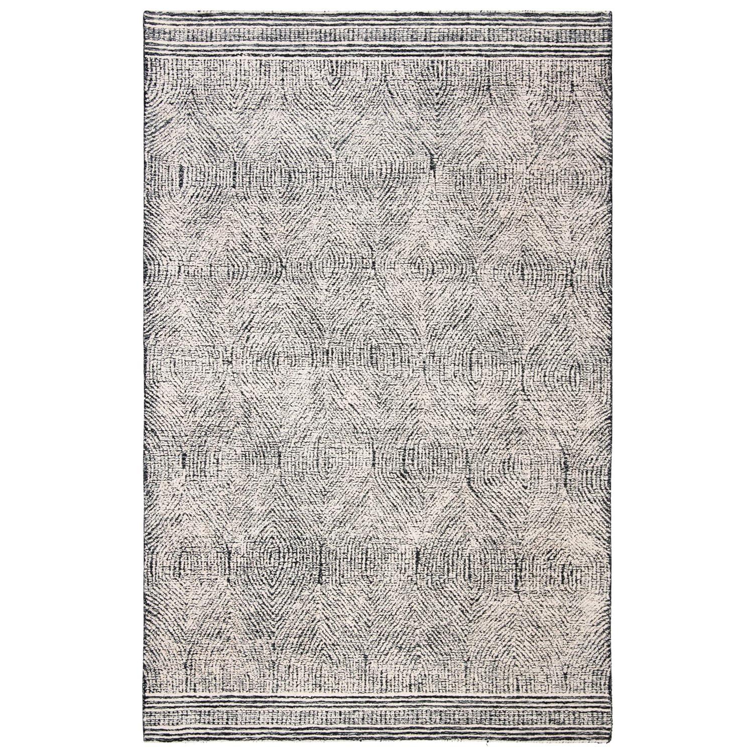 Abstract ABT340 Handmade Indoor Area Rug - Ivory/Chocolate - 9'x12' - Safavieh
