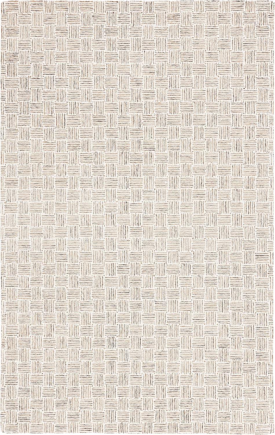 SAFAVIEH Micro-Loop Charlotte Solid Area Rug, Taupe/Ivory, 4' x 6'