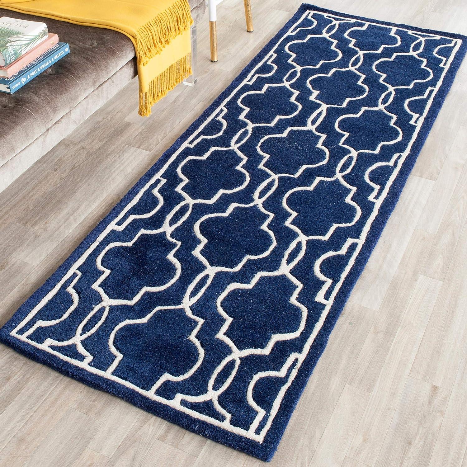 SAFAVIEH Chatham Jaymz Geometric Wool Area Rug, Grey/Ivory, 9' x 12'