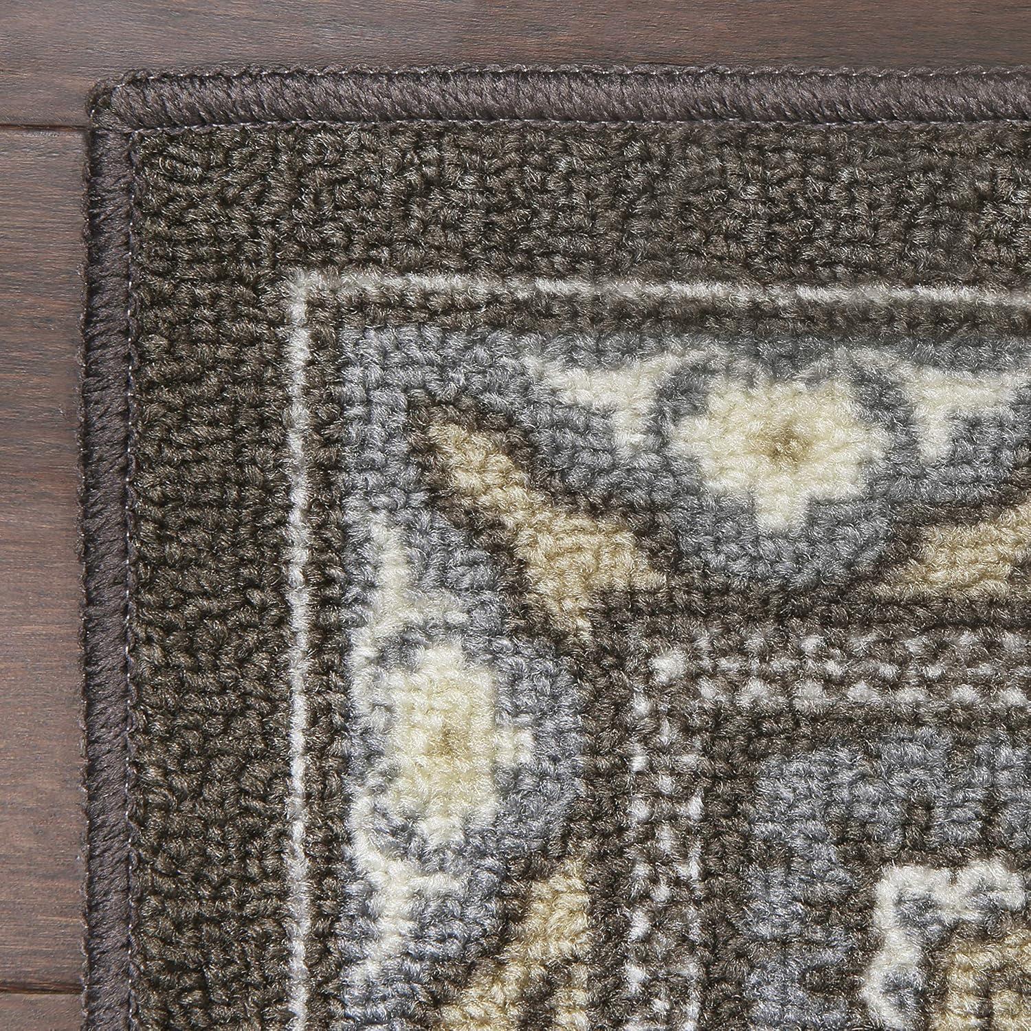 Maples Rugs - Made in USA - Florence Traditional Floral Indoor Accent Rugs, 1'8 x 2'10, Light Brown