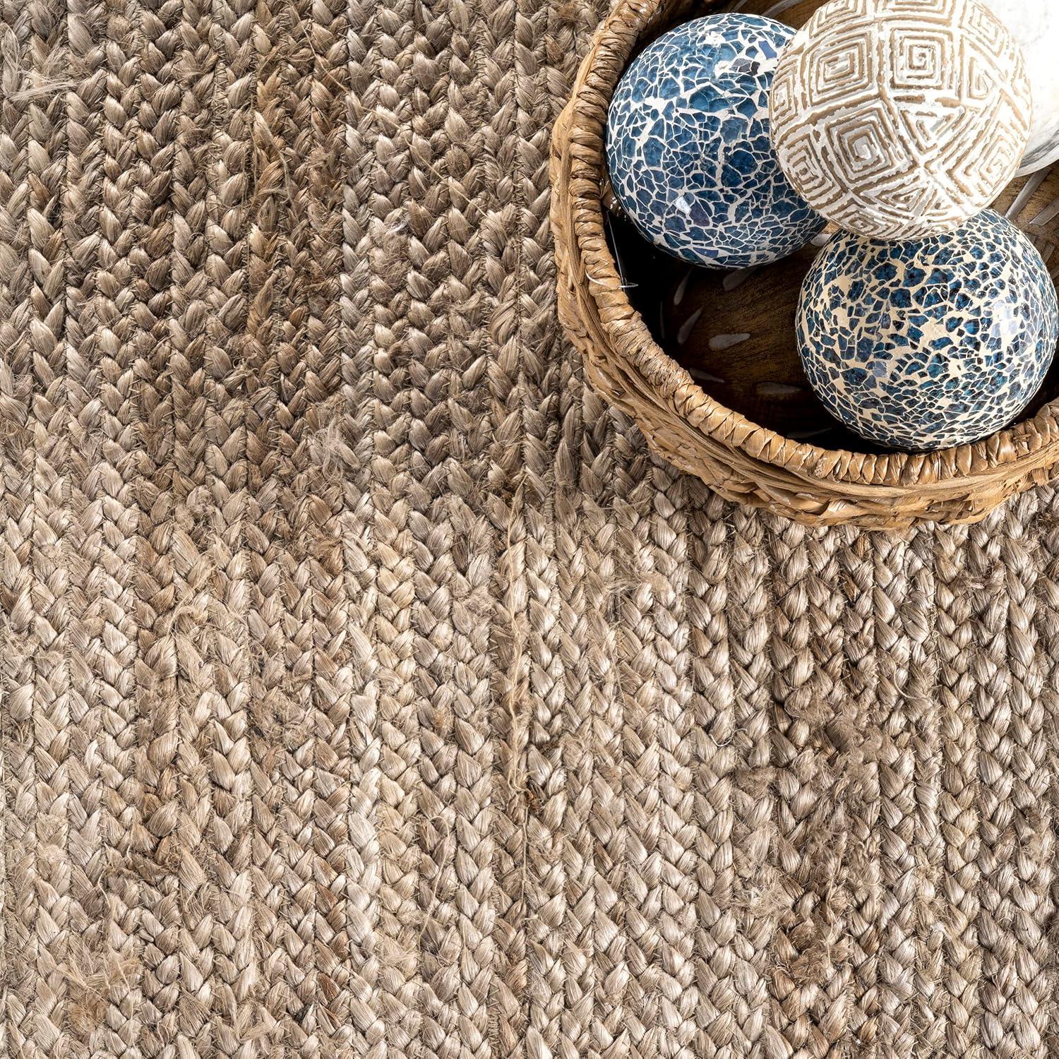2'x3' Hand Woven Eleonora Area Rug Blue- nuLOOM: Modern Jute Runner, Low Pile, Indoor Use, Solid Pattern