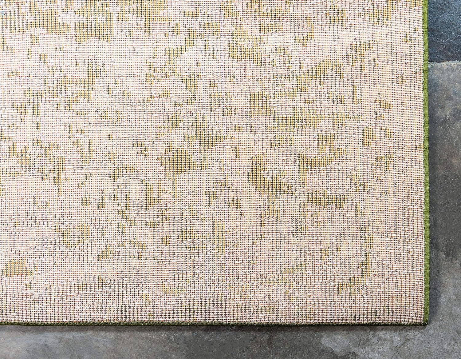 Estrella Blue and Beige Abstract Square Rug