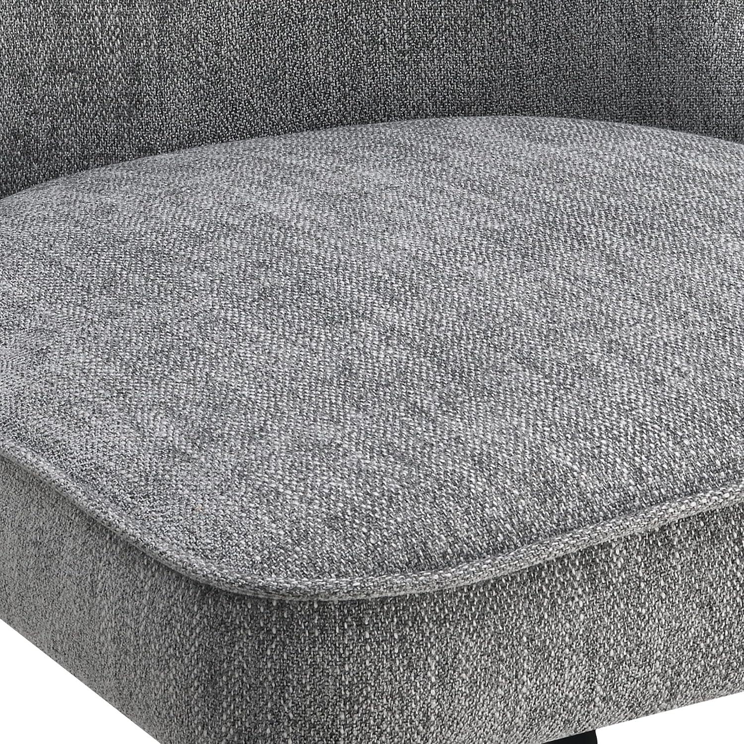 Charcoal Herringbone Fabric Swivel Chair with Metal Legs