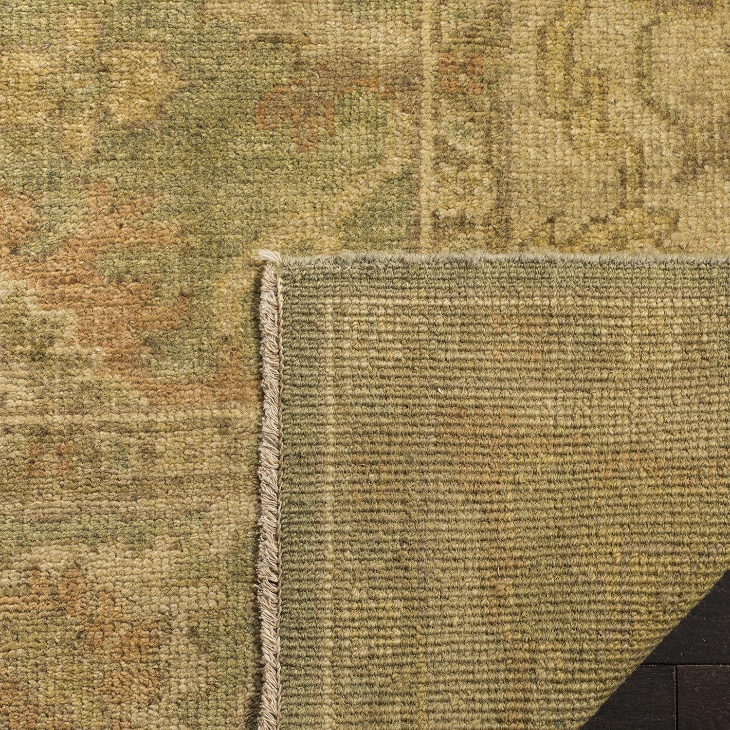 Oushak OSH115 Hand Knotted Runner Rug - Green/Beige - 3'x10' - Safavieh.