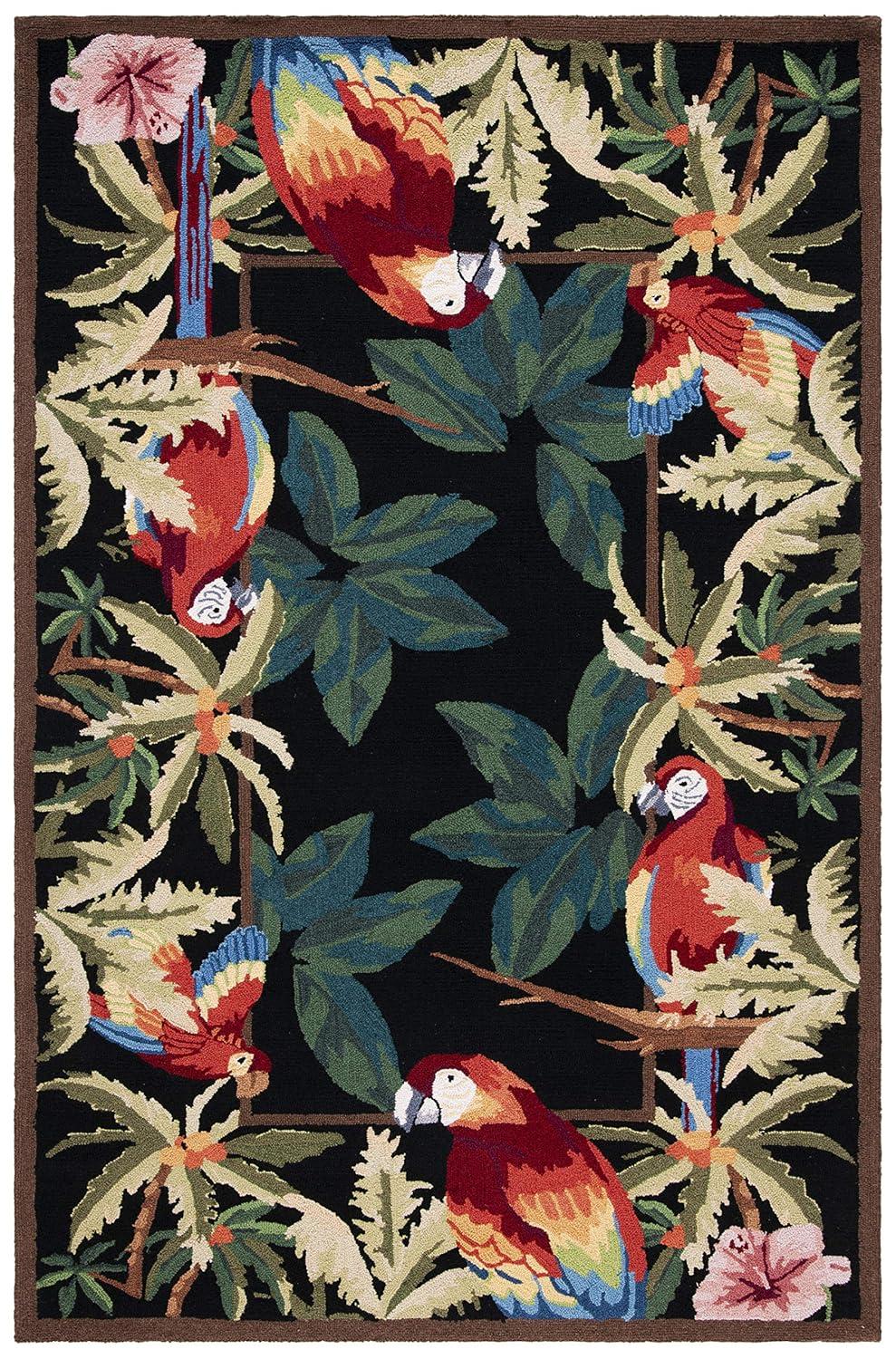 Chelsea HK296 Hand Hooked Area Rug - Black - 5'3"x8'3" - Safavieh.