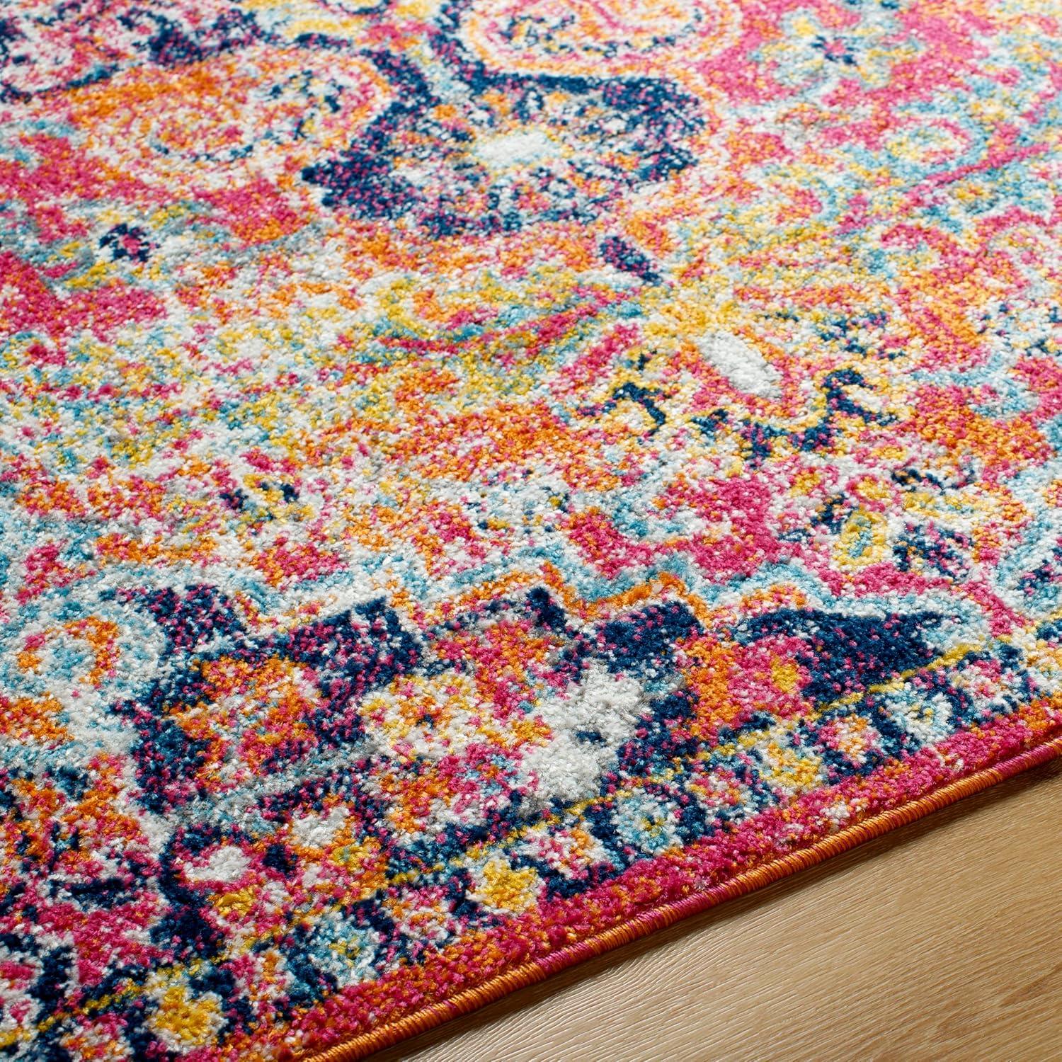 Livabliss 5'3"x7'3" Abby Traditional Rugs Teal: Medium Pile, Stain & Fade-Resistant, Indoor, Polypropylene
