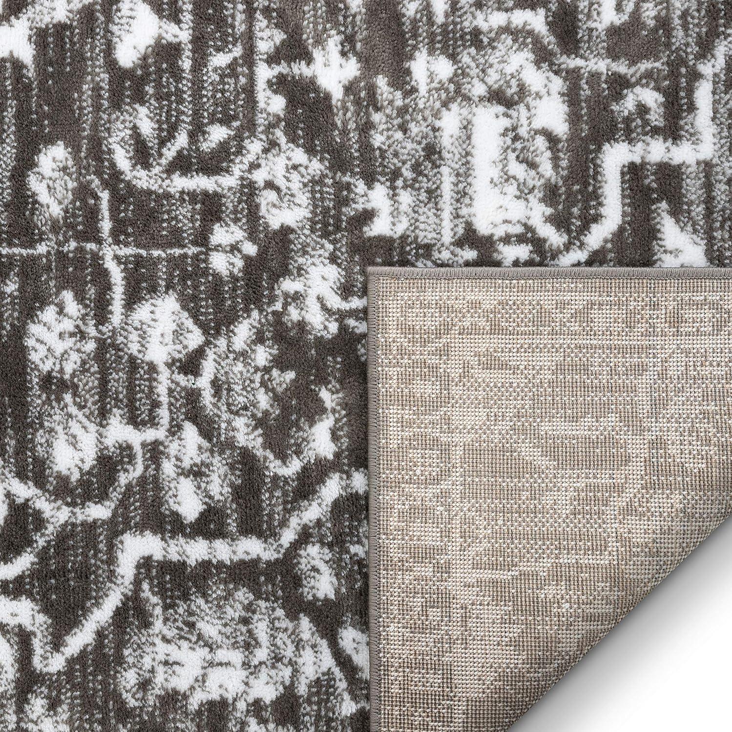 Vintage Bohemian Floral Gray Soft Runner Rug 2'7" x 9'10"