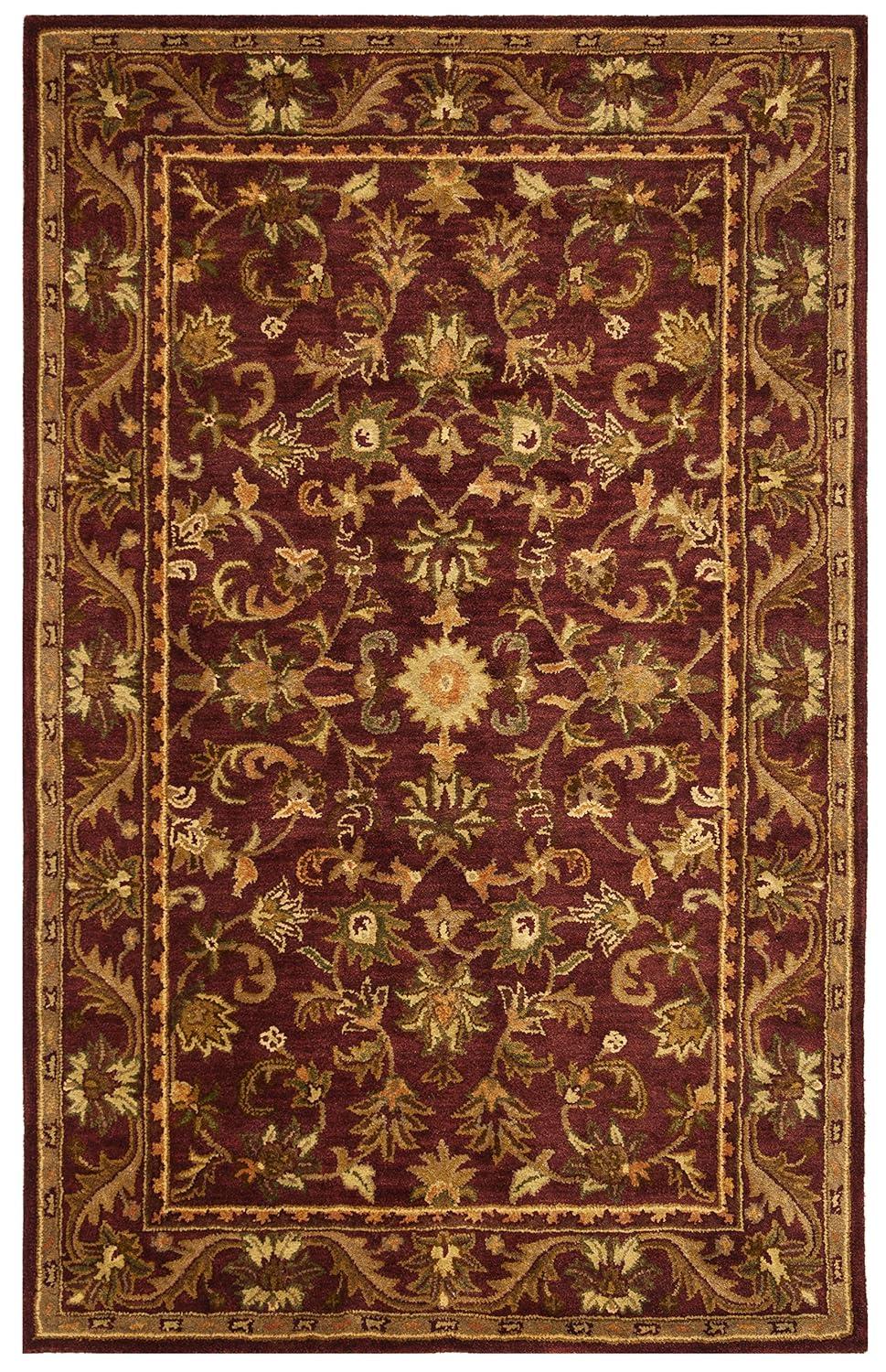 Antiquity AT52 Hand Tufted Indoor Area Rug - Wine/Gold - 6'x9' - Safavieh