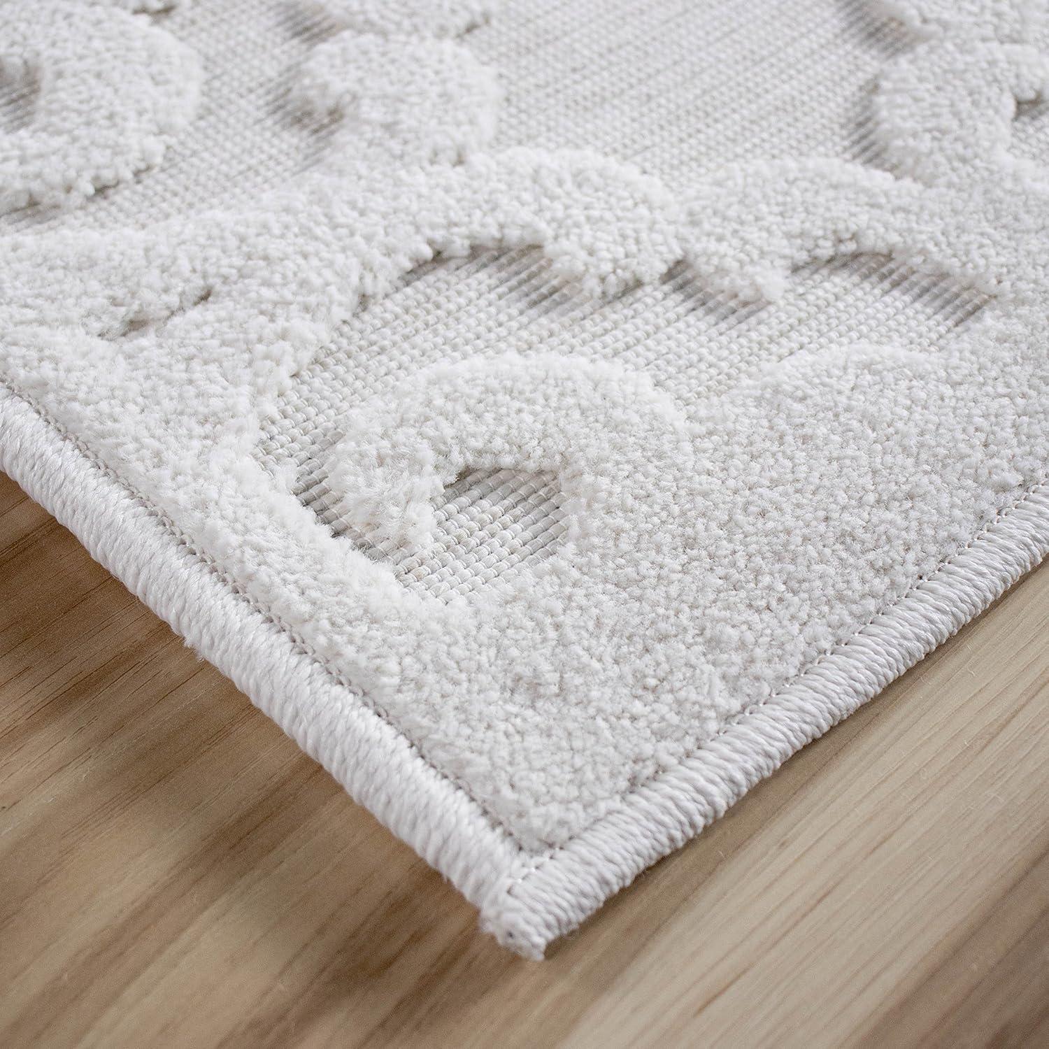 Orian Boucle Seaborn 5'2" X 7'6" Driftwood Damask High Low Outdoor Rug