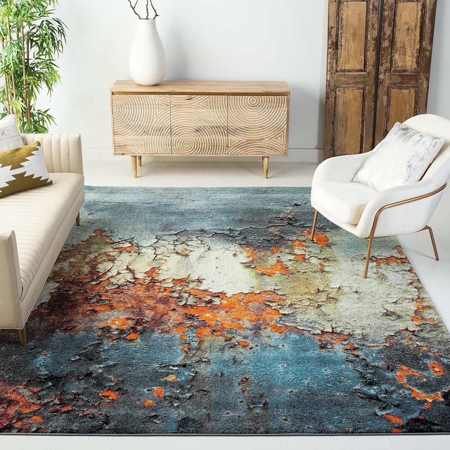 Glacier GLA125 Power Loomed Indoor Accent Rug - Blue/Multi - 3'x3' - Safavieh