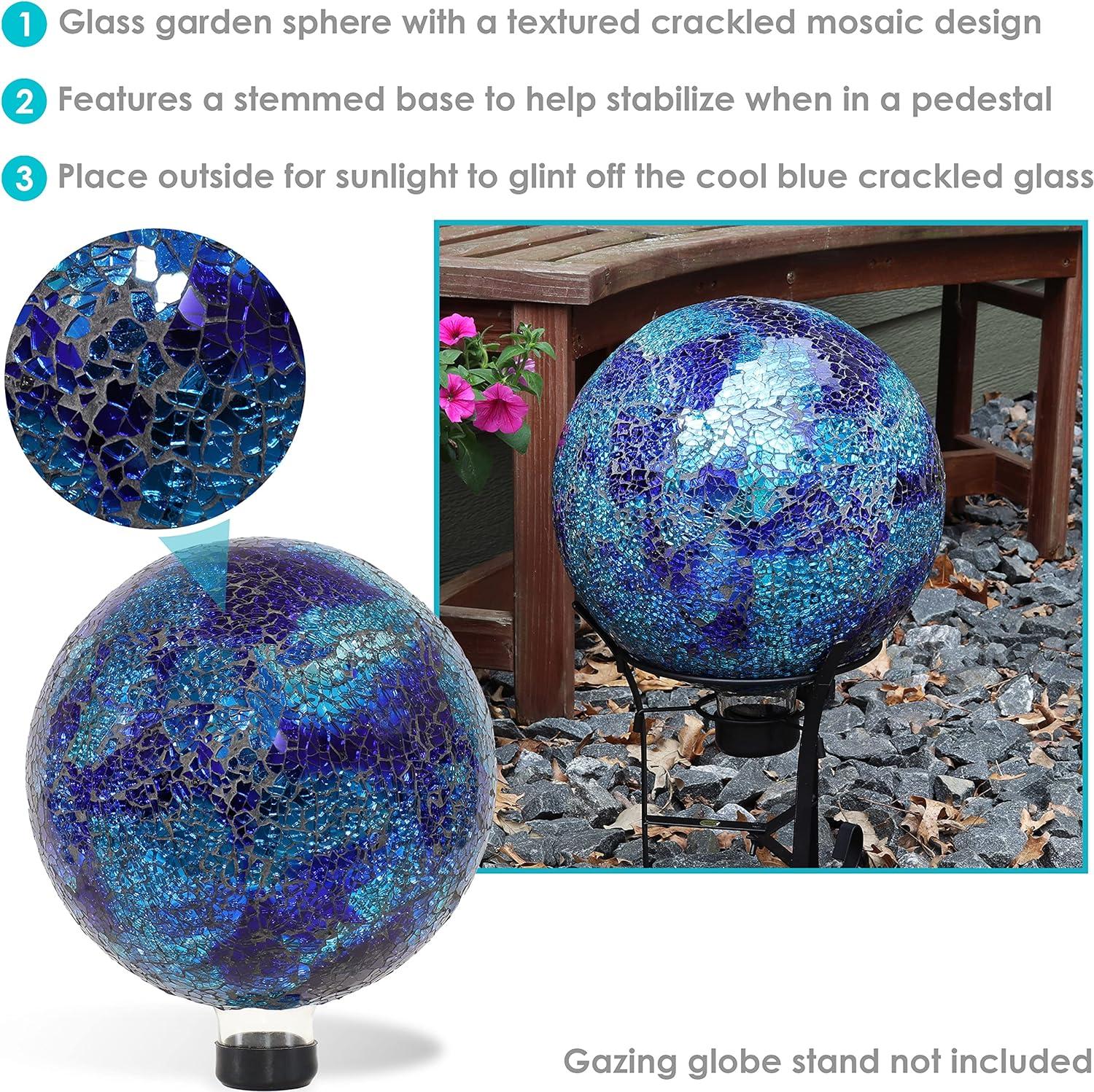 Jaqulyn Deep Ocean 10" Glass Outdoor Gazing Globe