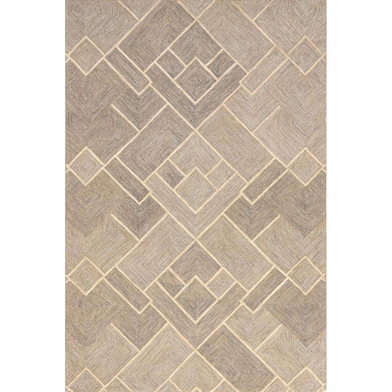 Nuloom Kassy Geometric 4x6 Wool Indoor Area Rug for Living Room Bedroom Dining Room Kitchen, Natural