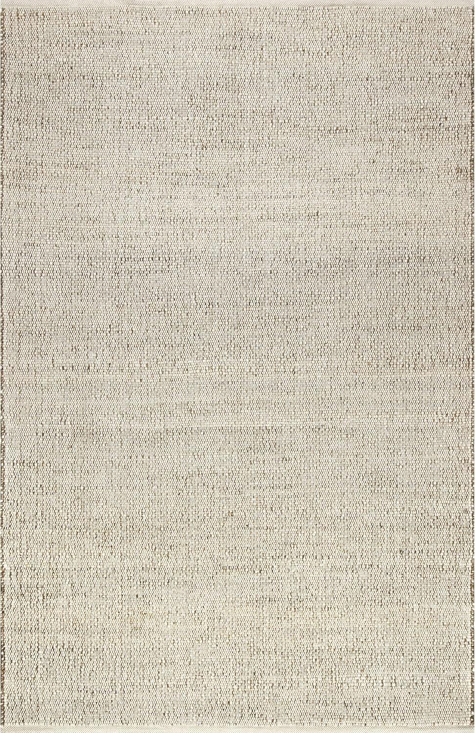 Nuloom 5x8 Elfriede Jute & Cotton Hand Woven Indoor Area Rug, Natural, Solid Rustic Farmhouse Style Natural Fiber Bedroom, Living Room,
