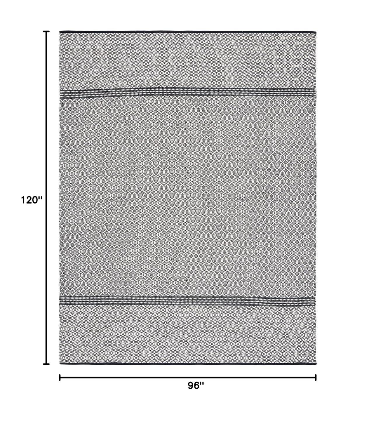 Kilim KLM703 Hand Woven Area Rug - Black/Ivory - 8'x10' - Safavieh.
