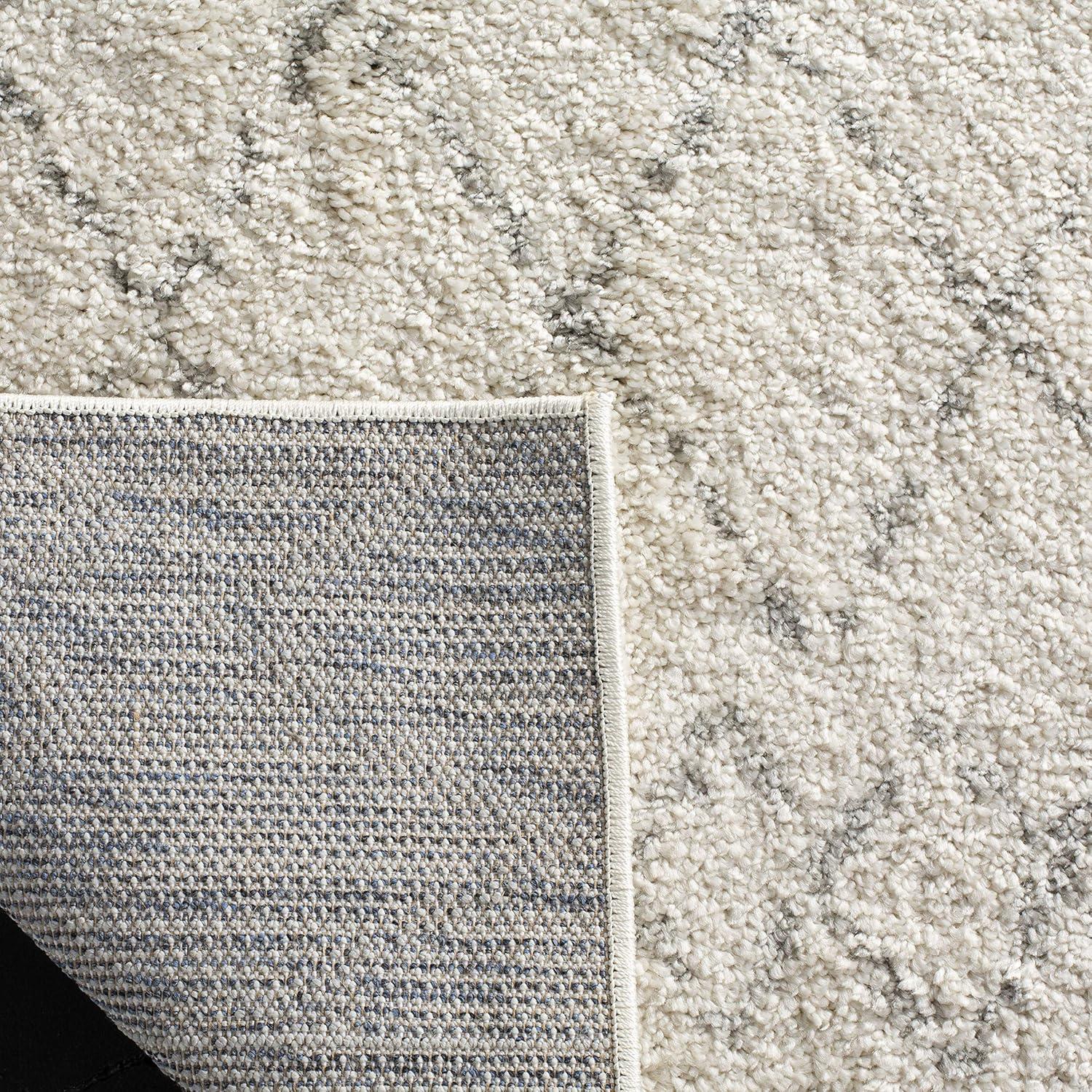 Berber Shag BER165 Power Loomed Indoor Area Rug - Cream/Light Grey - 8'x10' - Safavieh