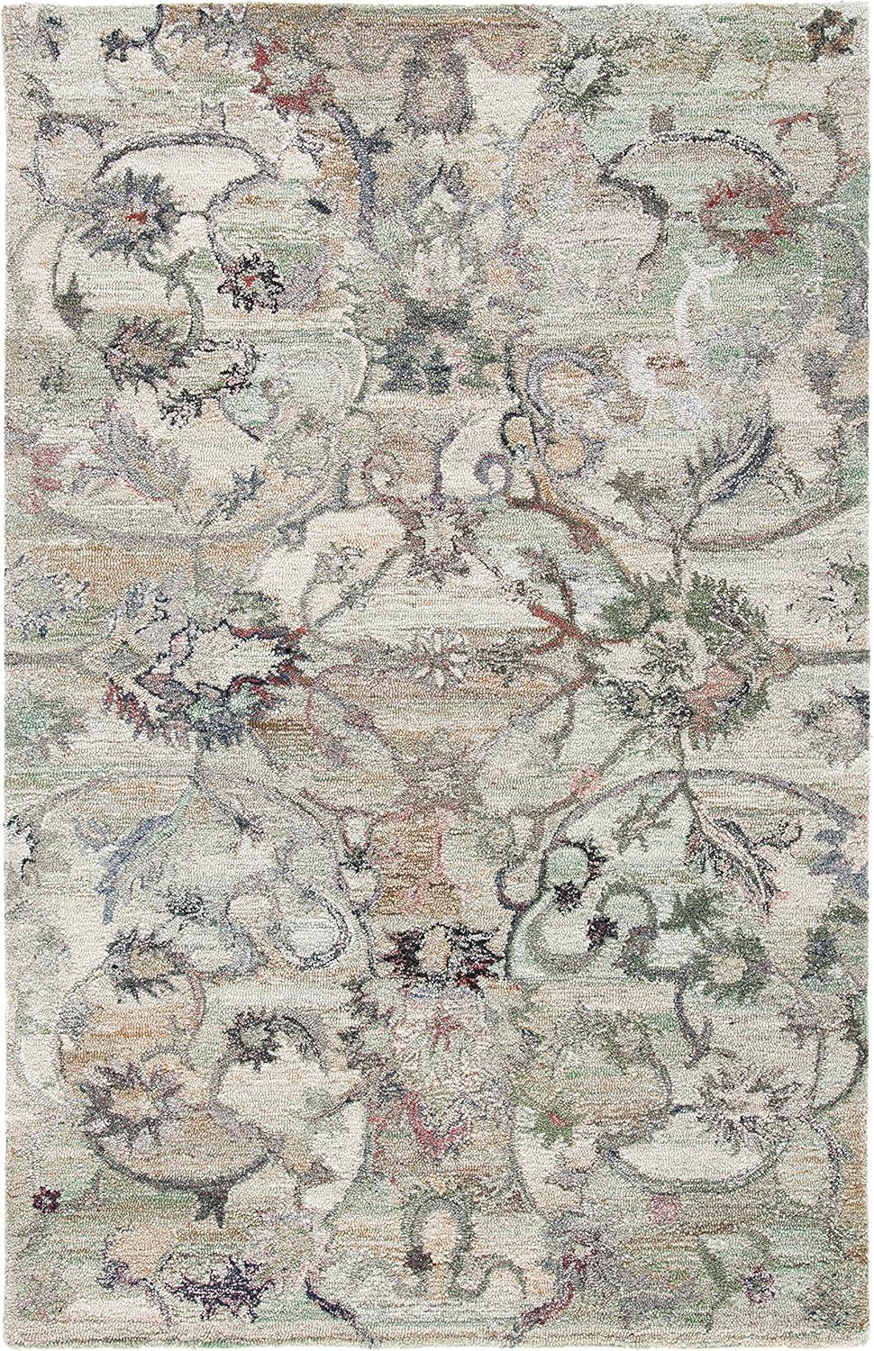 SAFAVIEH Anatolia Jamaar Floral Area Rug, Sage/Beige, 6' x 9'