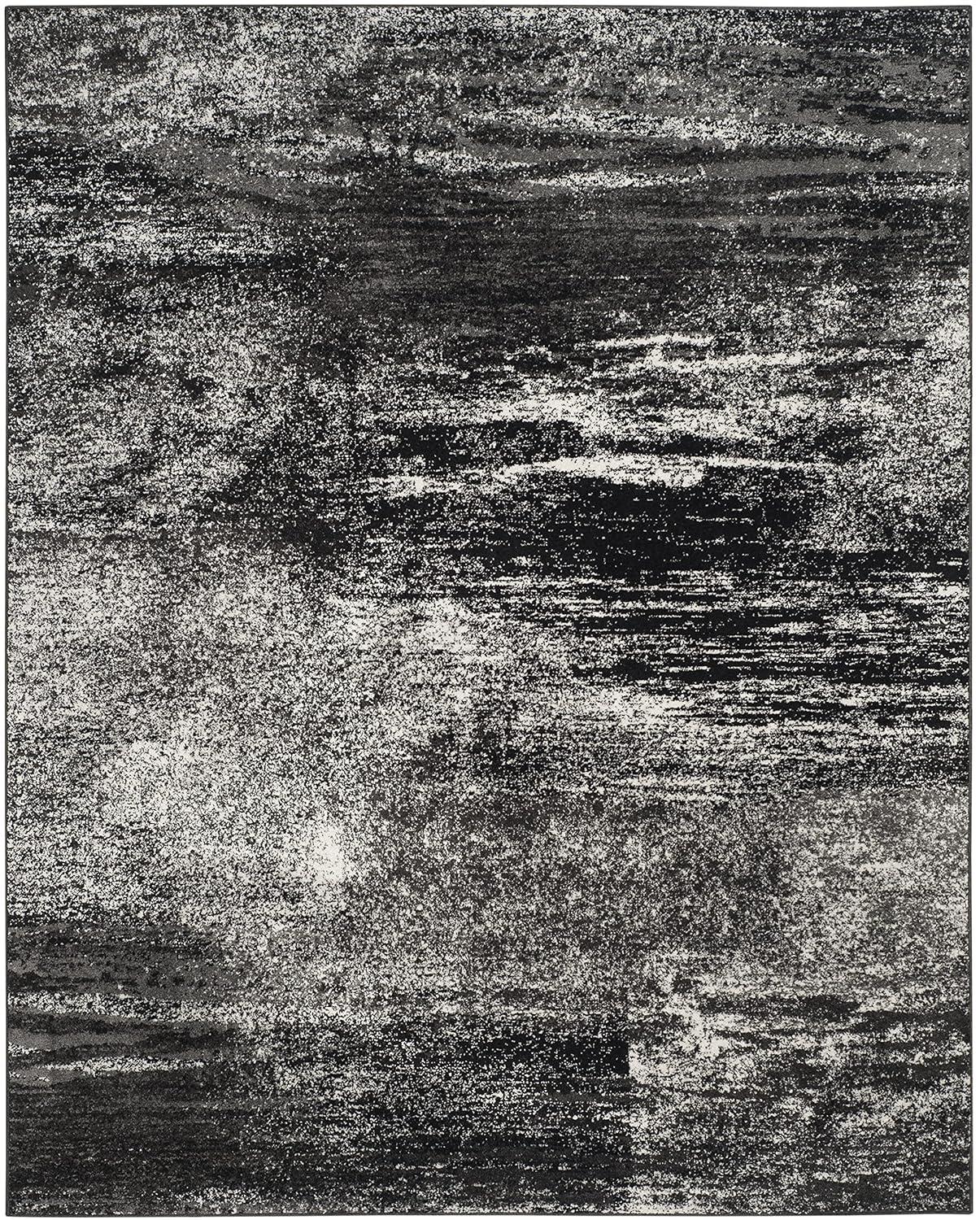 Adirondack ADR112 Machine Made Indoor Area Rug - Silver/Black - 6'x9' - Safavieh